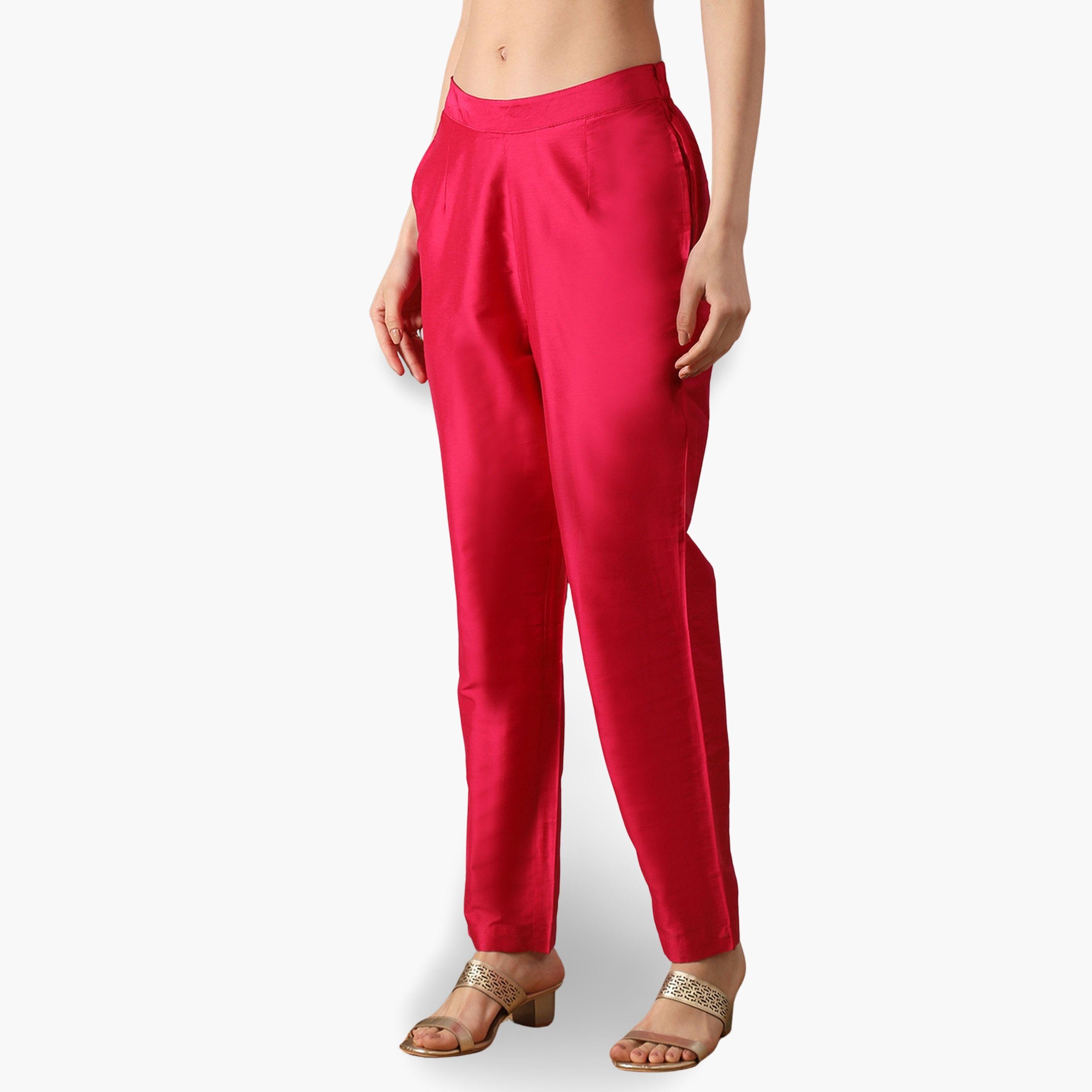 طقم منسق من كورتا مستقيمة مطرزة وبنطال ودوباتا-women-clothing-ethnicwear-kurtasets-image-5