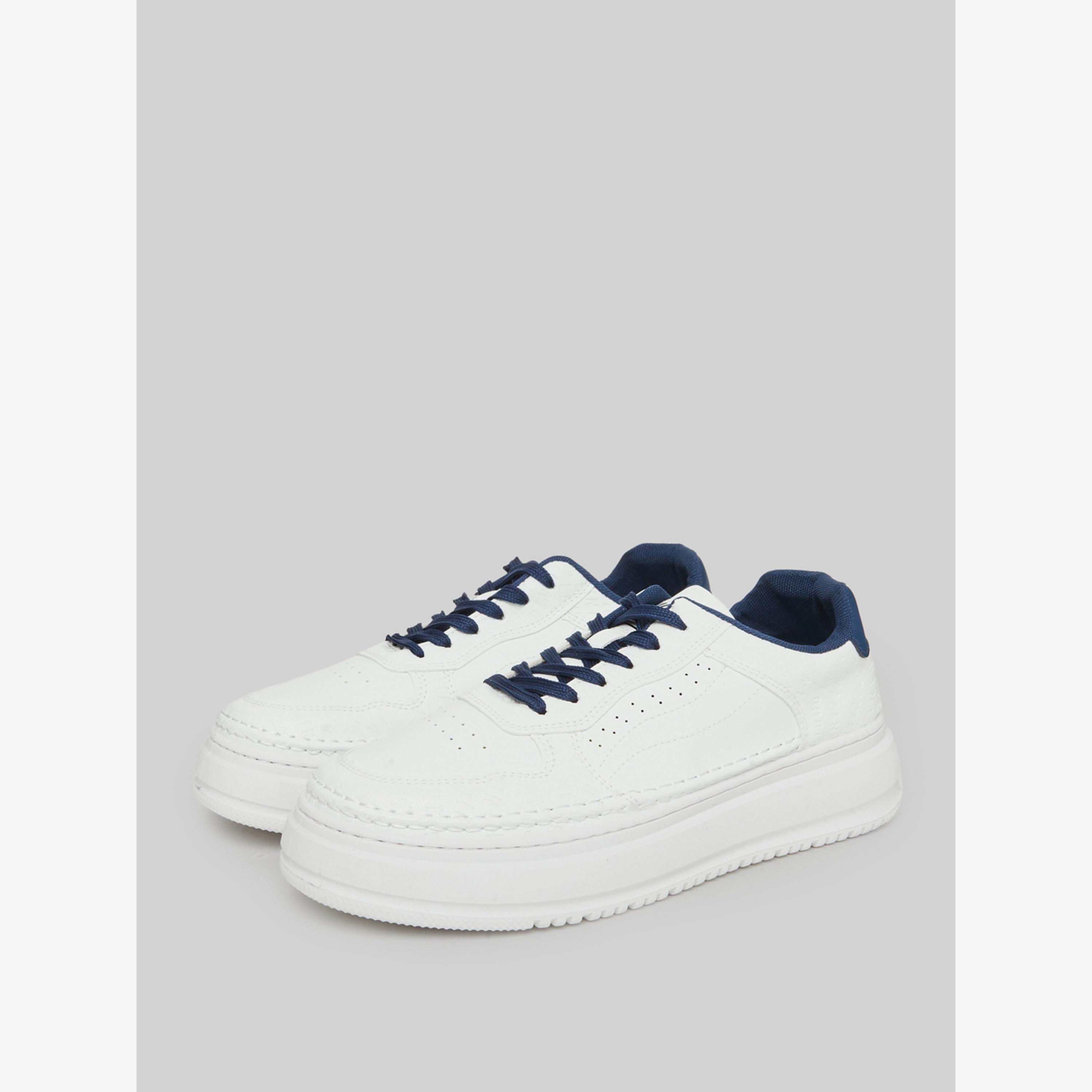 Styli White Platform Lace-Up Sneakers-men-shoes-sneakers-image-1