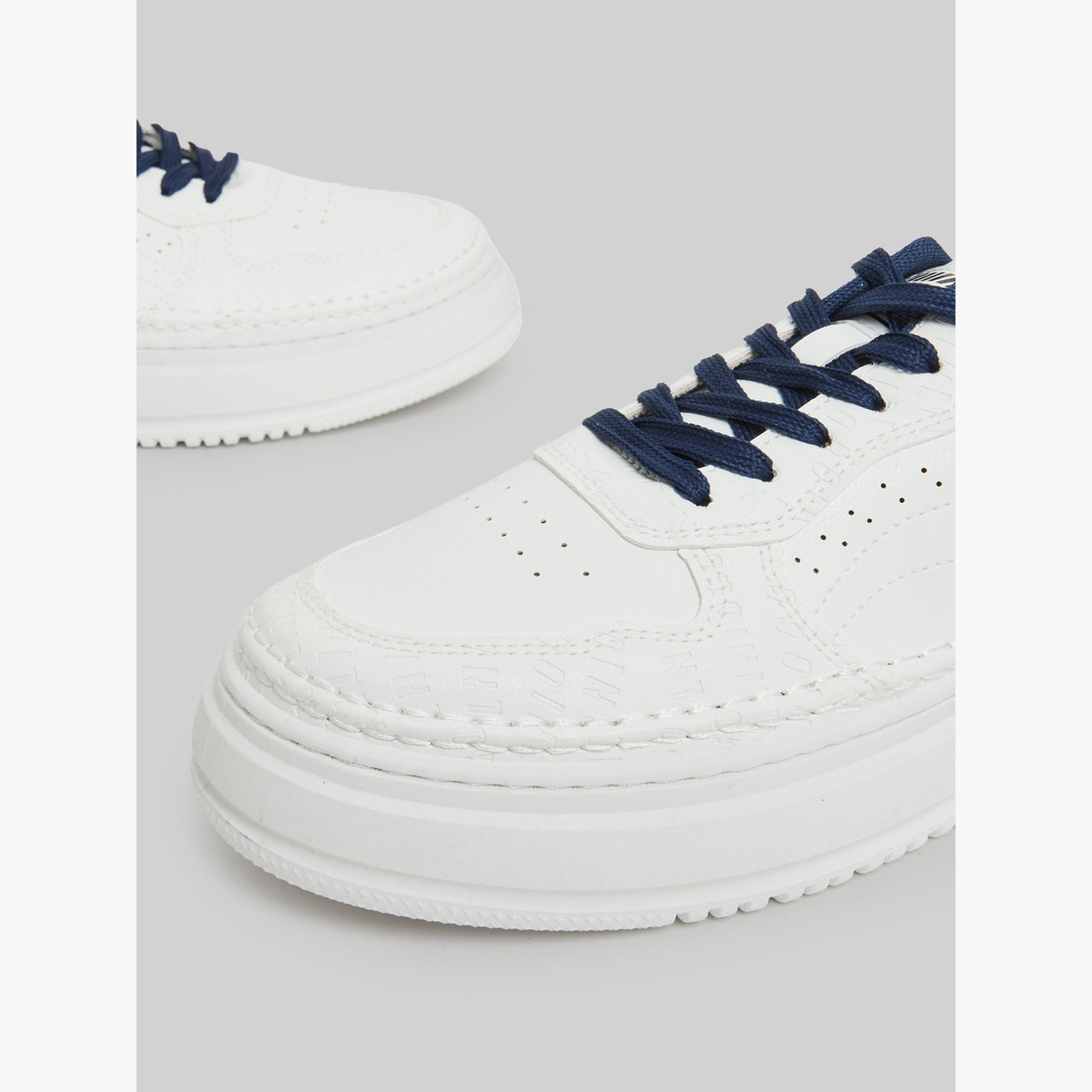 Styli White Platform Lace-Up Sneakers-men-shoes-sneakers-image-4