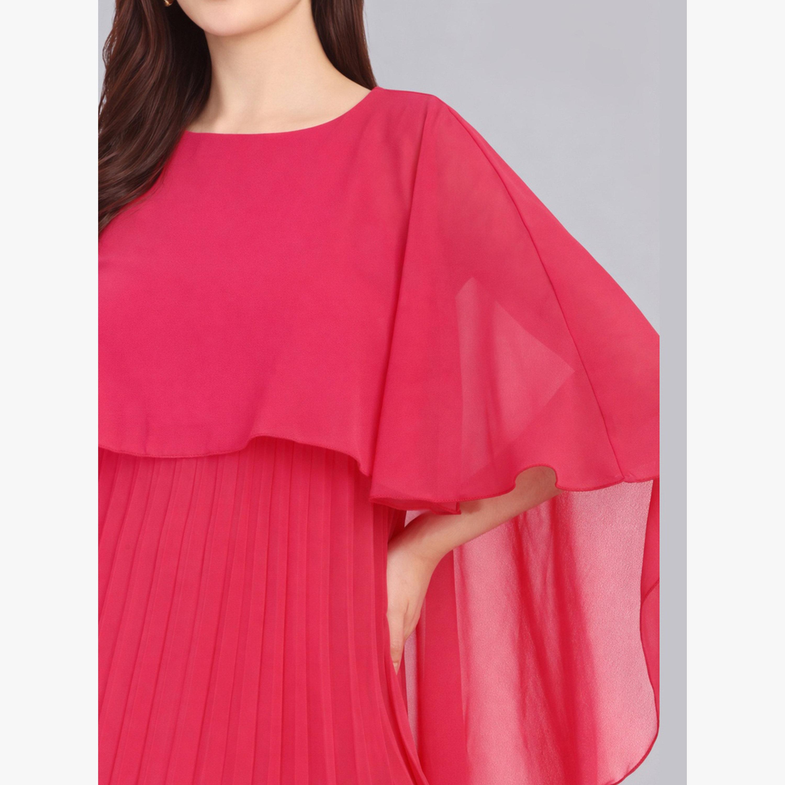 فستان طويل بأكمام كيب ومزين بكسرات-women-clothing-dresses-image-5