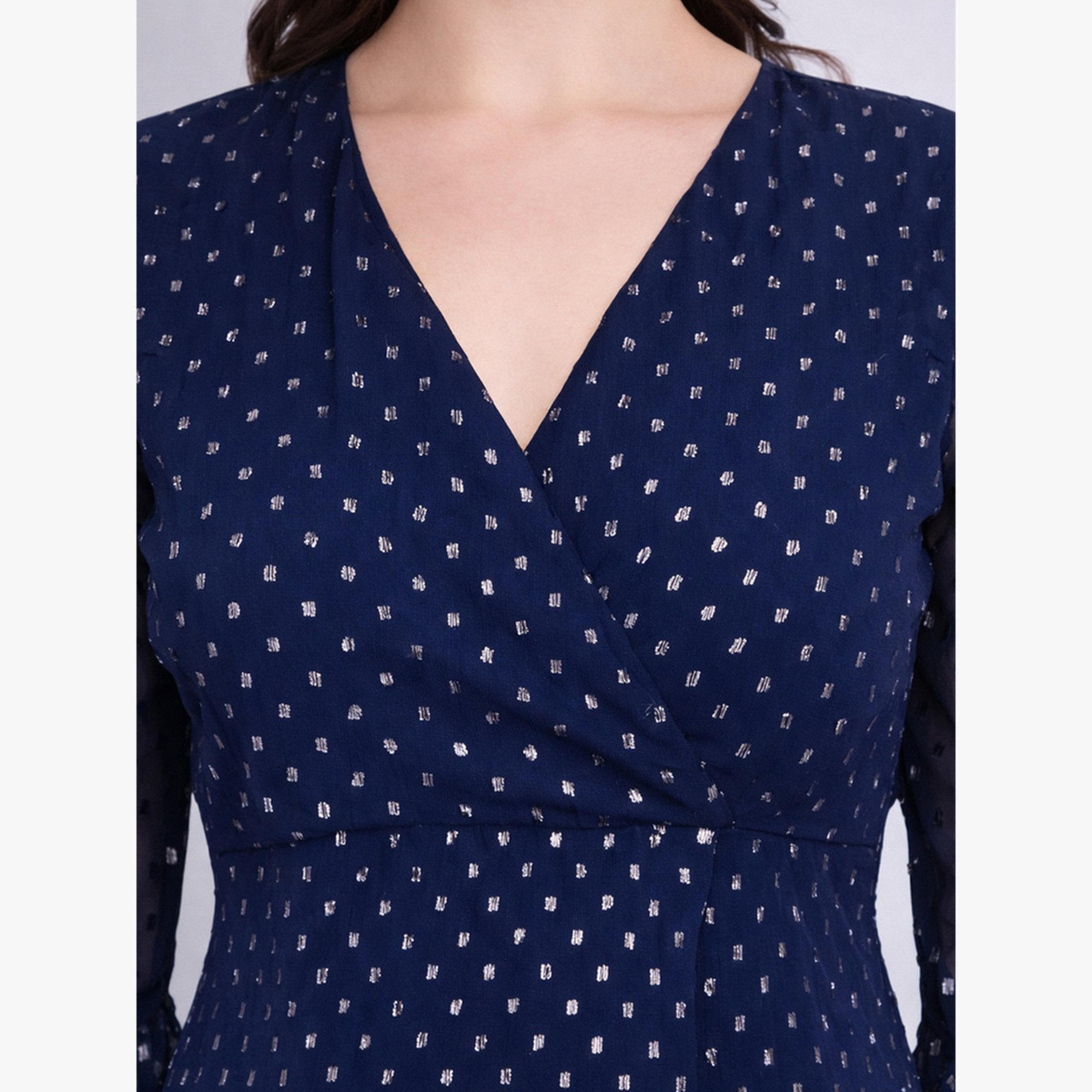فستان بطول الركبة بخيوط دوبي وتفاصيل لوريكس-women-clothing-dresses-image-5