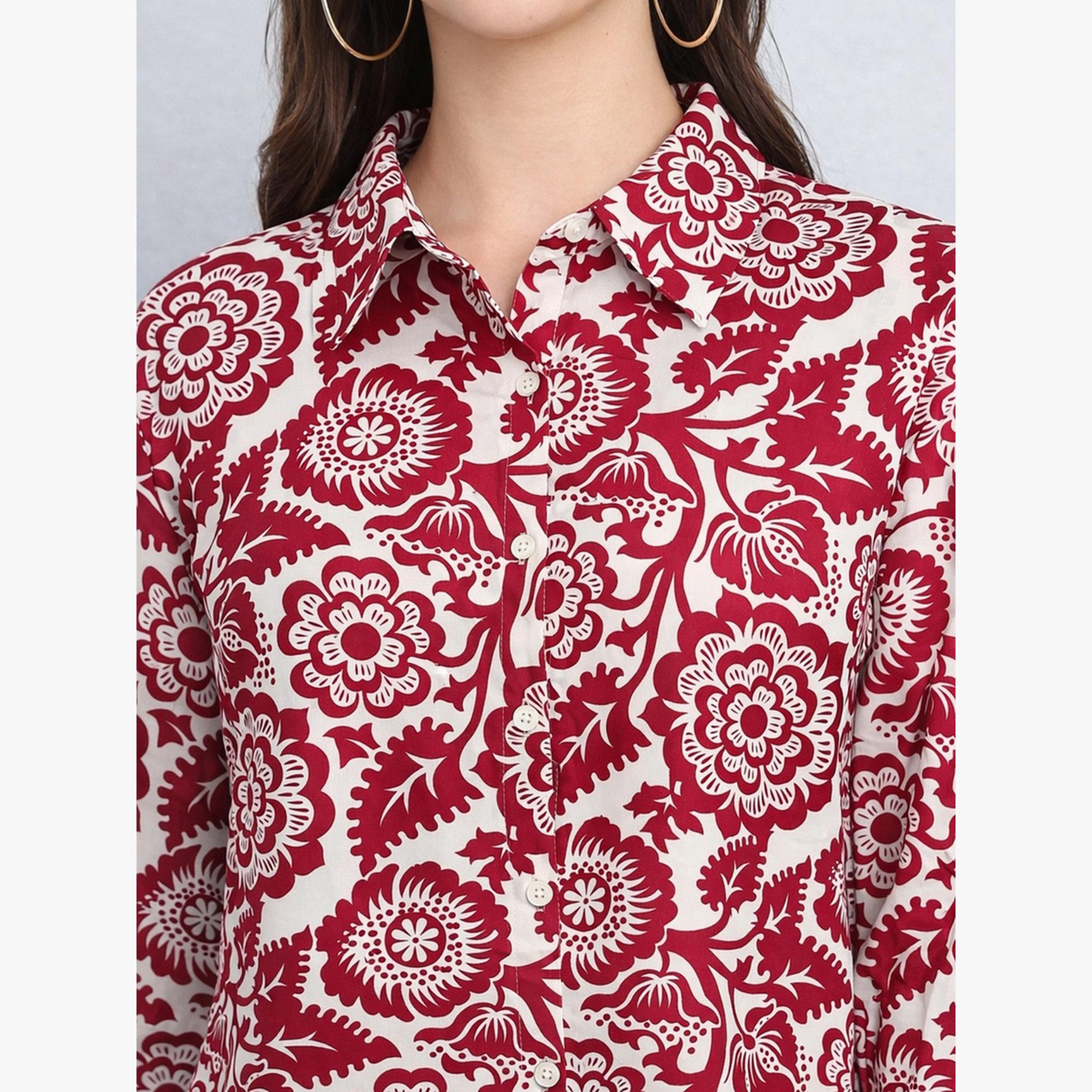 بلوزة بطبعة زهور وأكمام طويلة مع أزرار غلق-women-clothing-shirtsandblouses-shirts-image-5