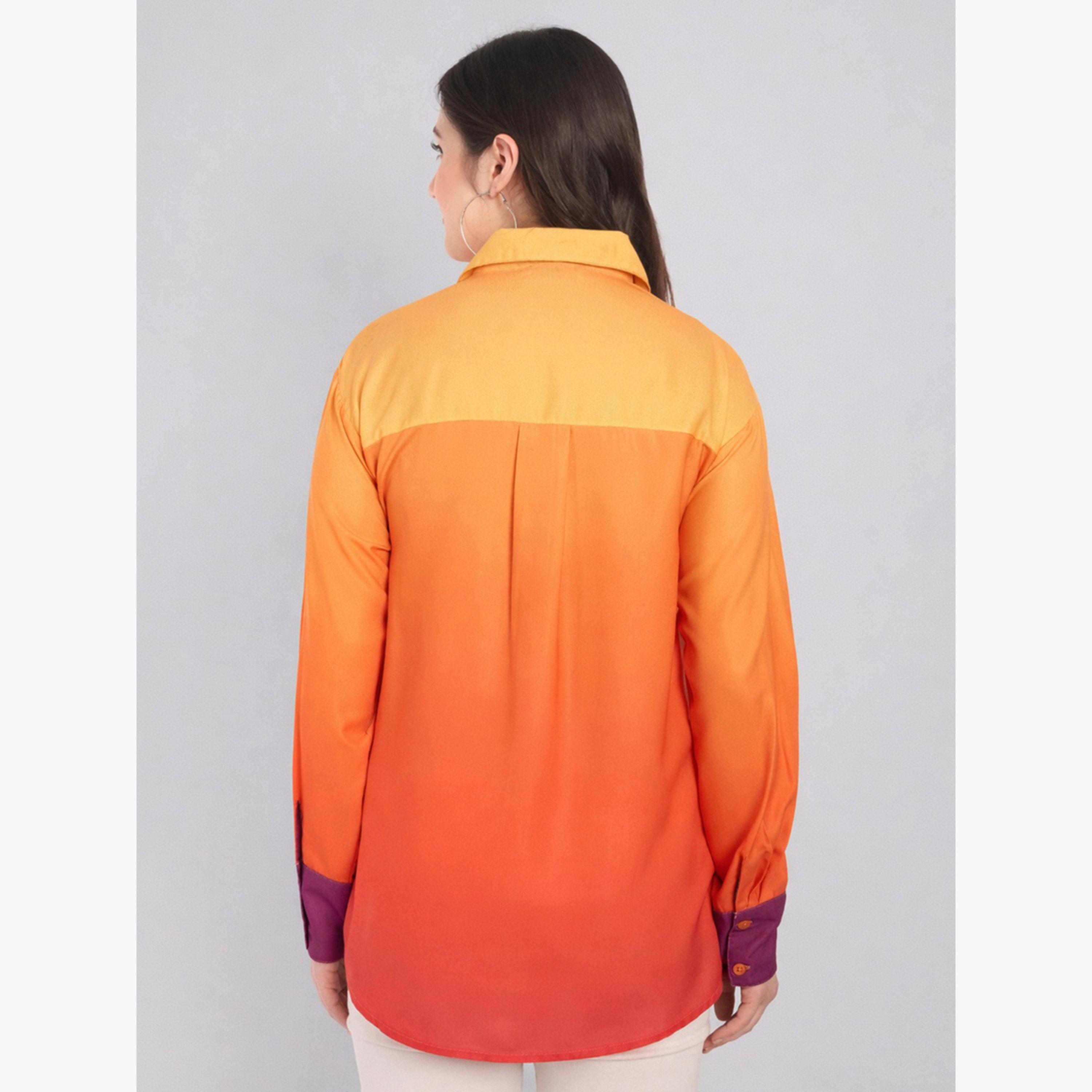 بلوزة بنمط أومبري وأكمام طويلة مع أزرار-women-clothing-shirtsandblouses-shirts-image-4