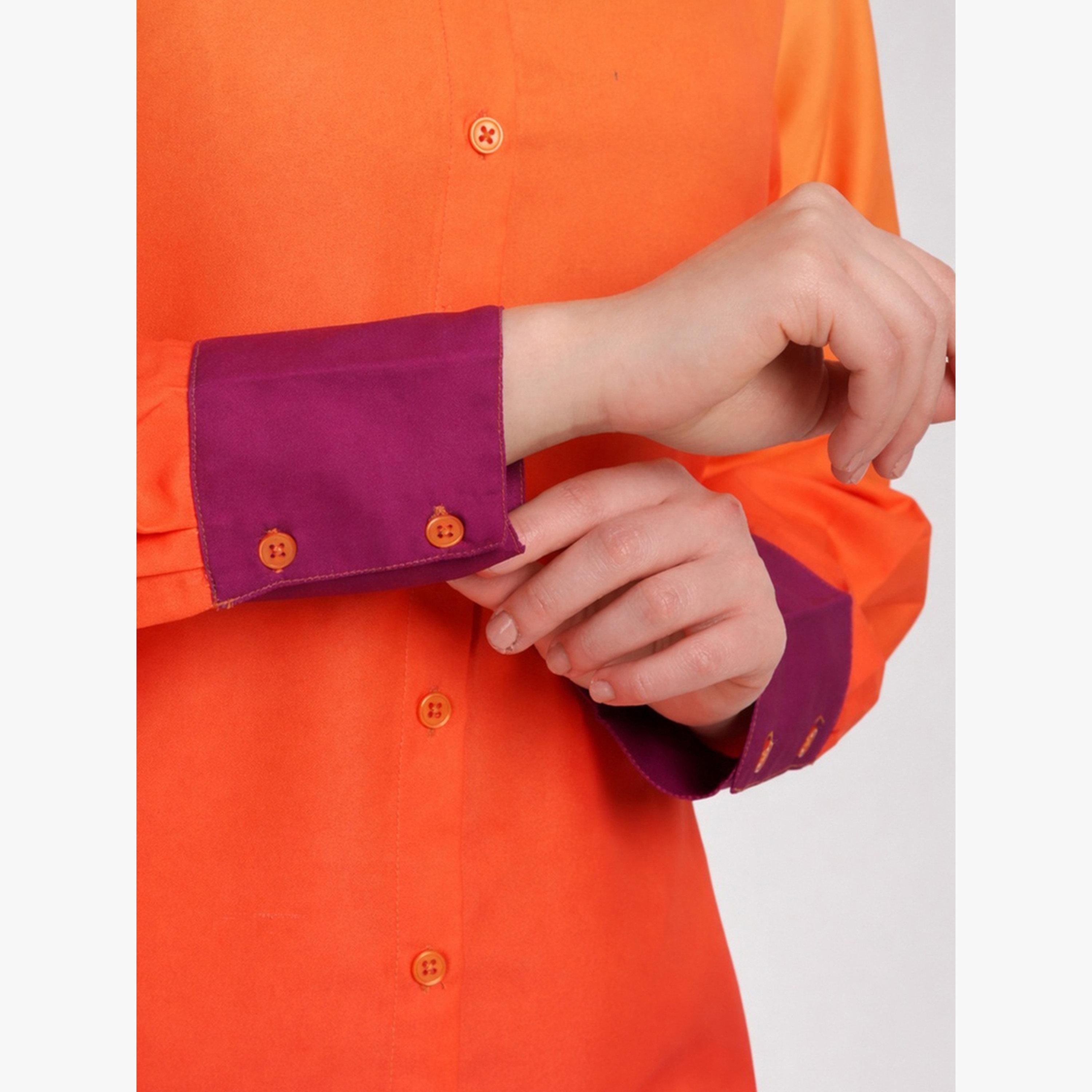 بلوزة بنمط أومبري وأكمام طويلة مع أزرار-women-clothing-shirtsandblouses-shirts-image-5