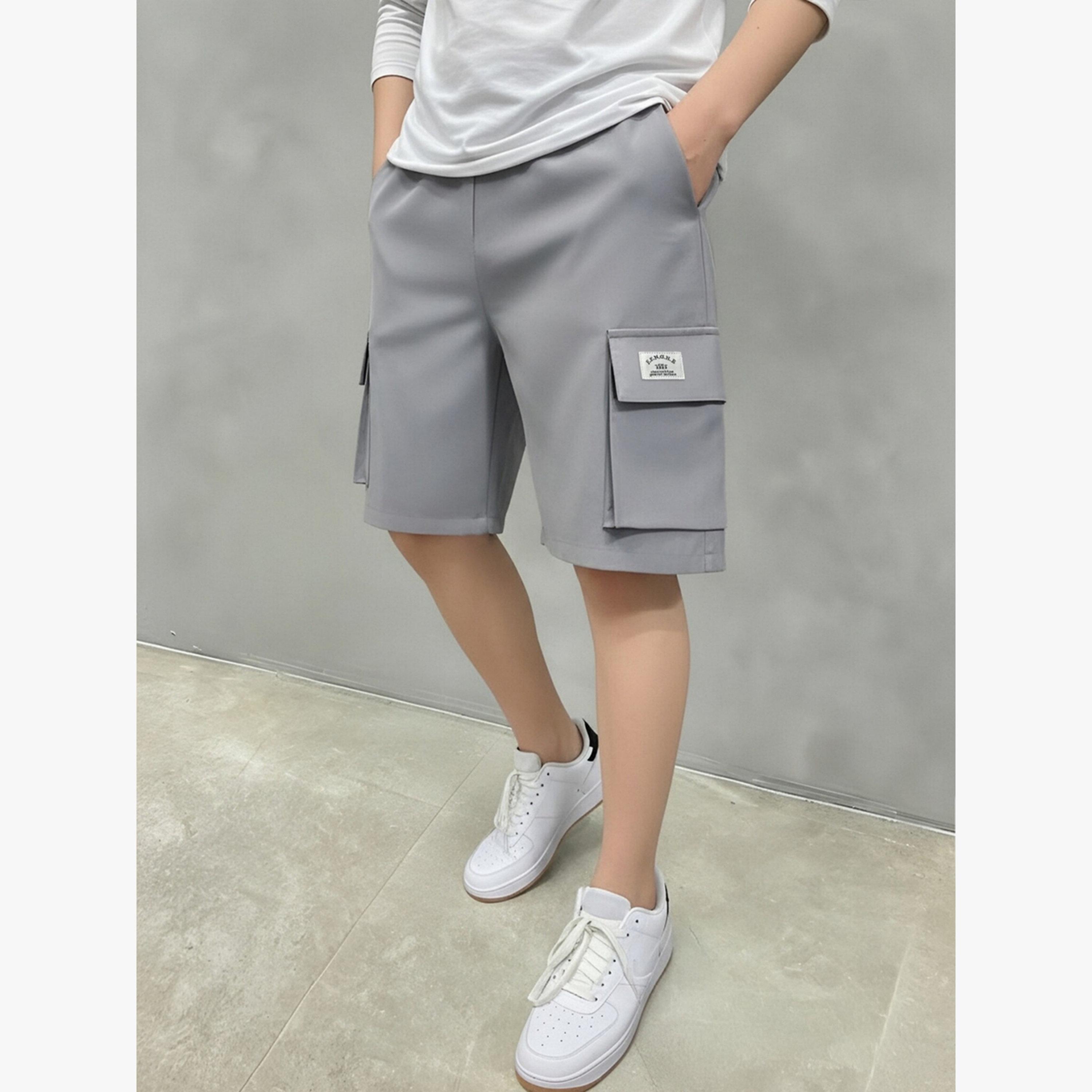 Take Two Grey Solid Multi Pockets Cargo Shorts-men-clothing-bottoms-shorts-image-3