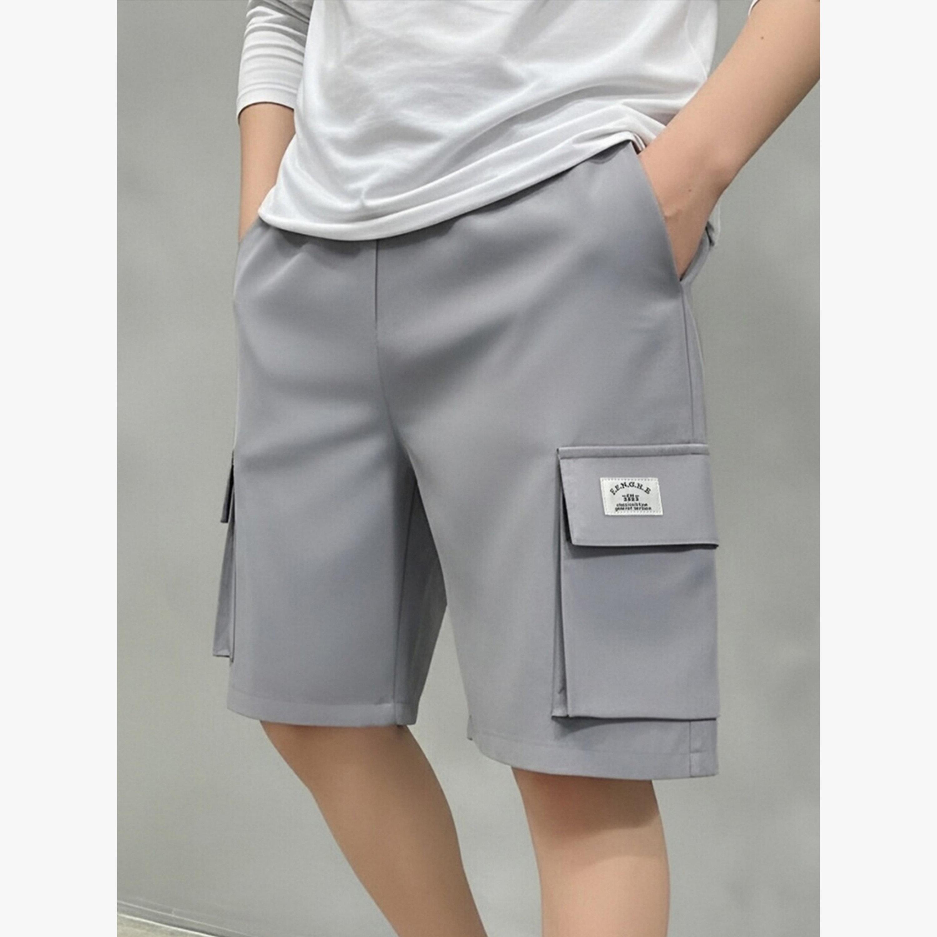 Take Two Grey Solid Multi Pockets Cargo Shorts-men-clothing-bottoms-shorts-image-5