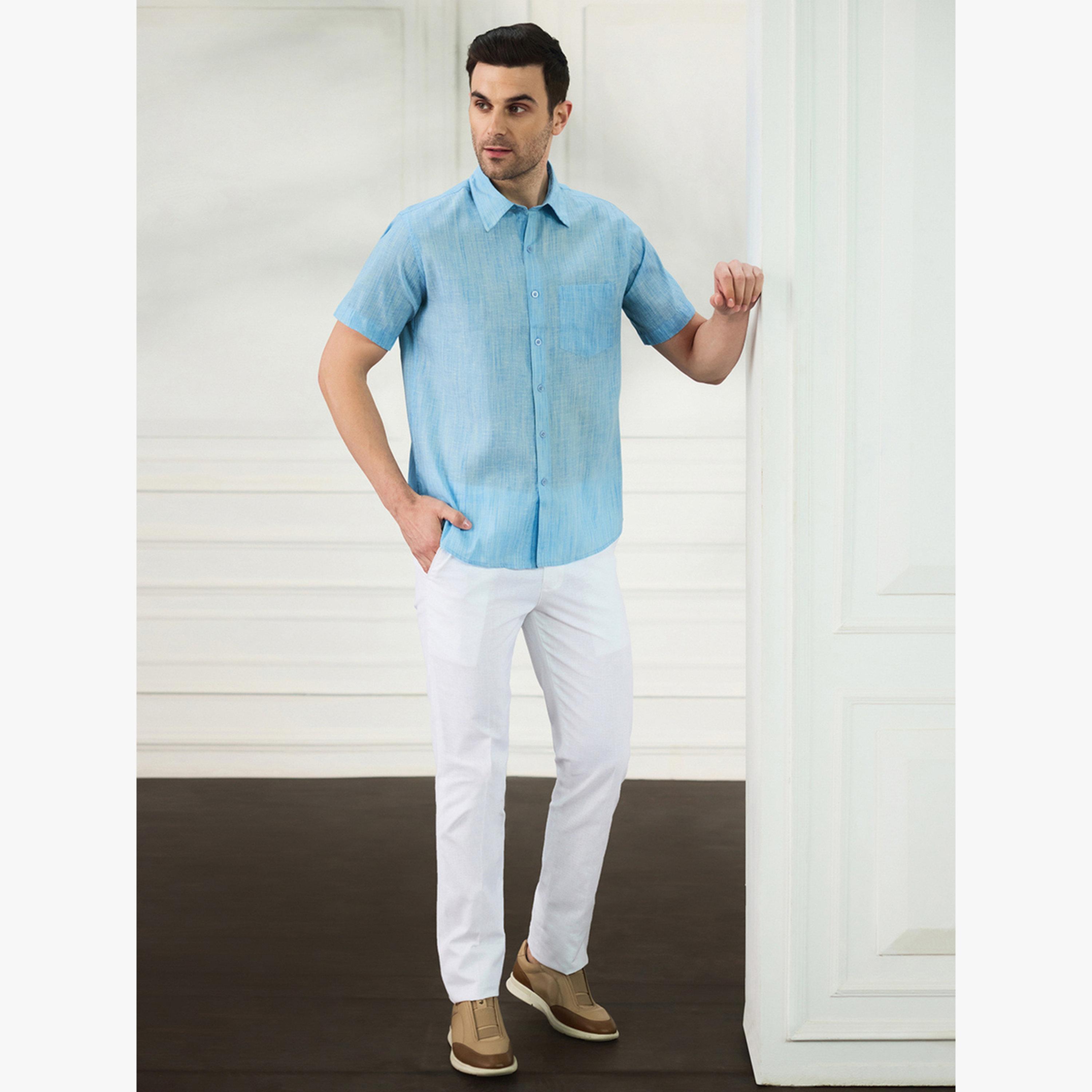 قميص بأكمام قصيرة مع جيب للرجال-men-clothing-shirts-image-2