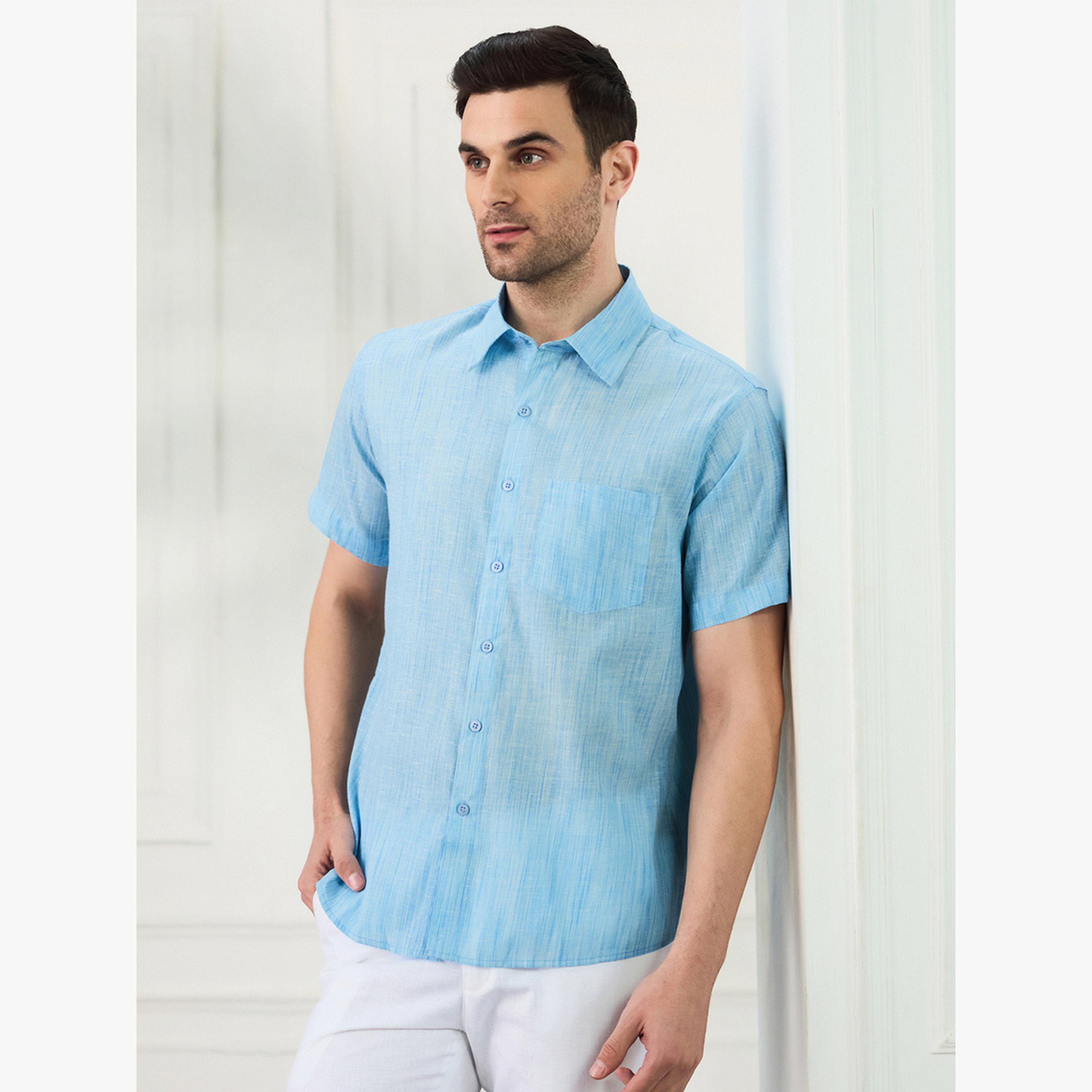 قميص بأكمام قصيرة مع جيب للرجال-men-clothing-shirts-image-4