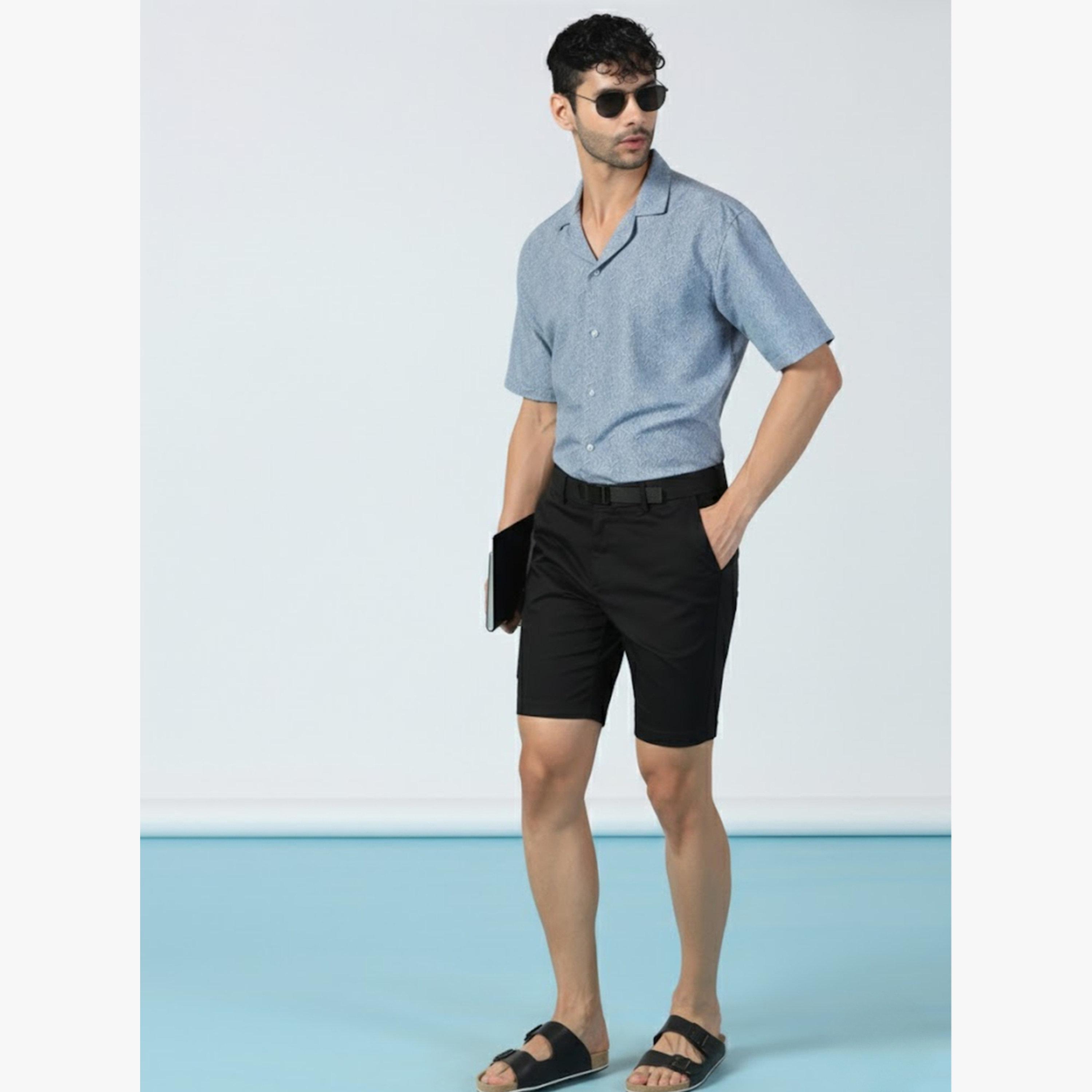 TAHVO X Styli Men Blue Wave Pattern Cotton Shirt-men-clothing-shirts-image-5