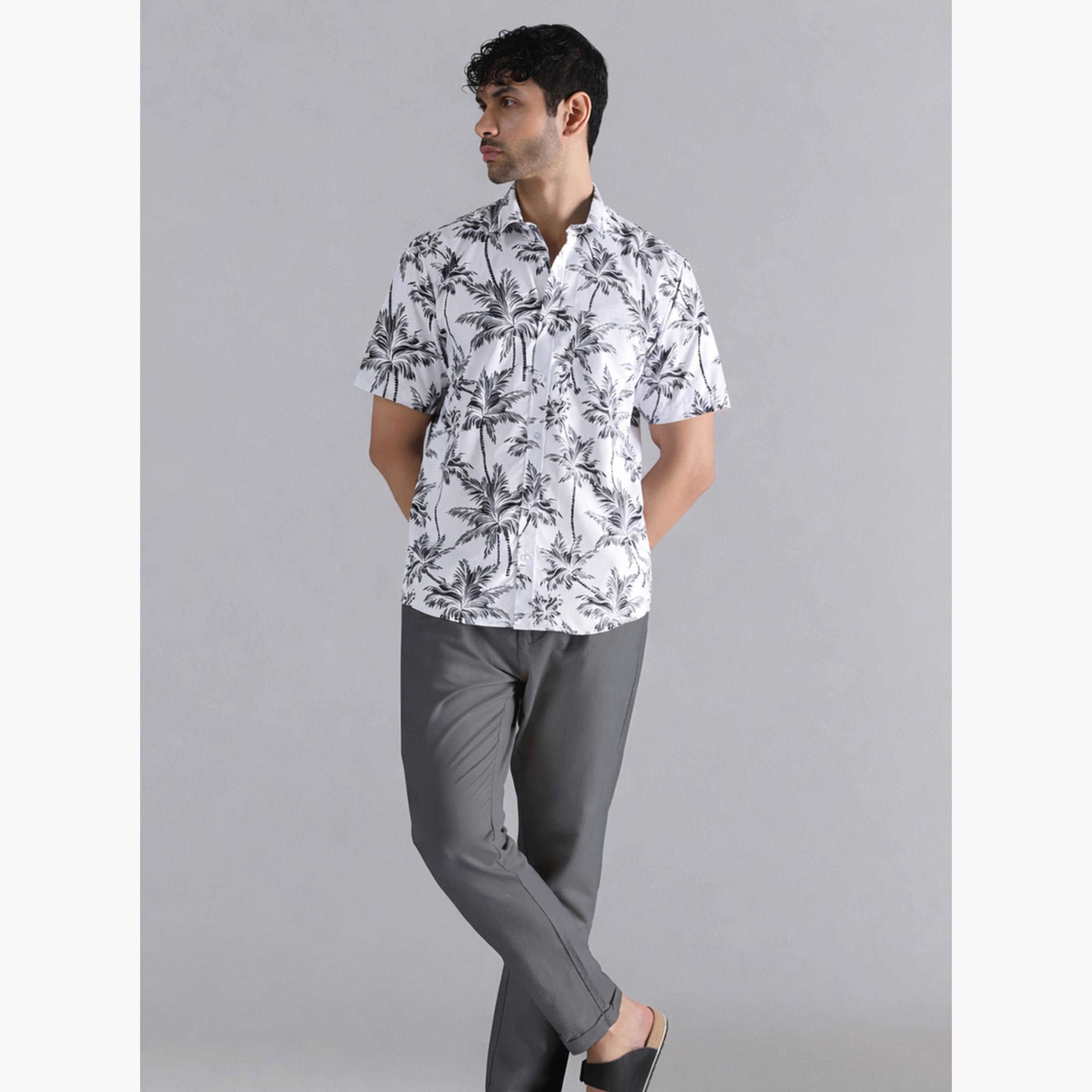 TAHVO X Styli Men White Tropical Palm Print Shirt-men-clothing-shirts-image-4
