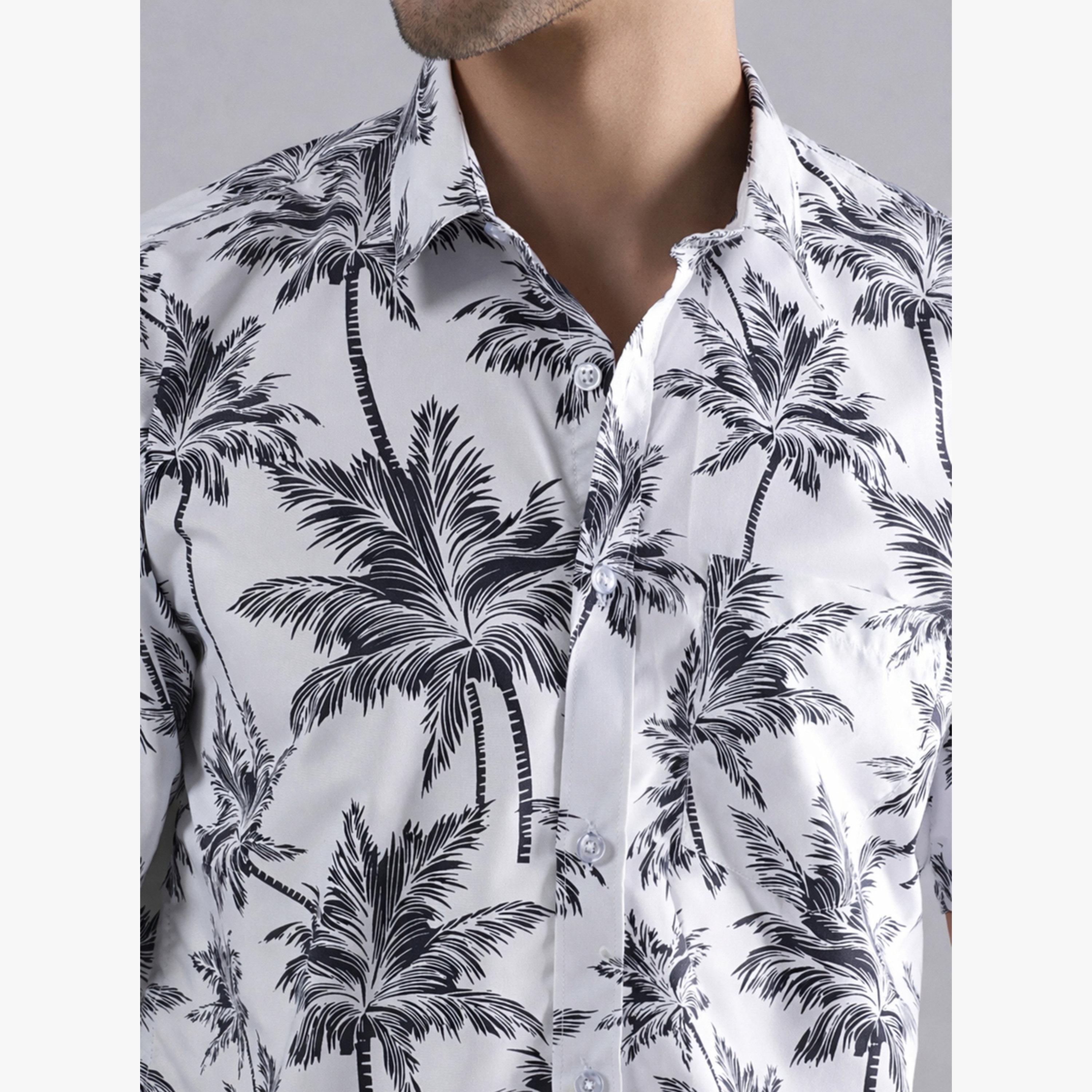 TAHVO X Styli Men White Tropical Palm Print Shirt-men-clothing-shirts-image-5