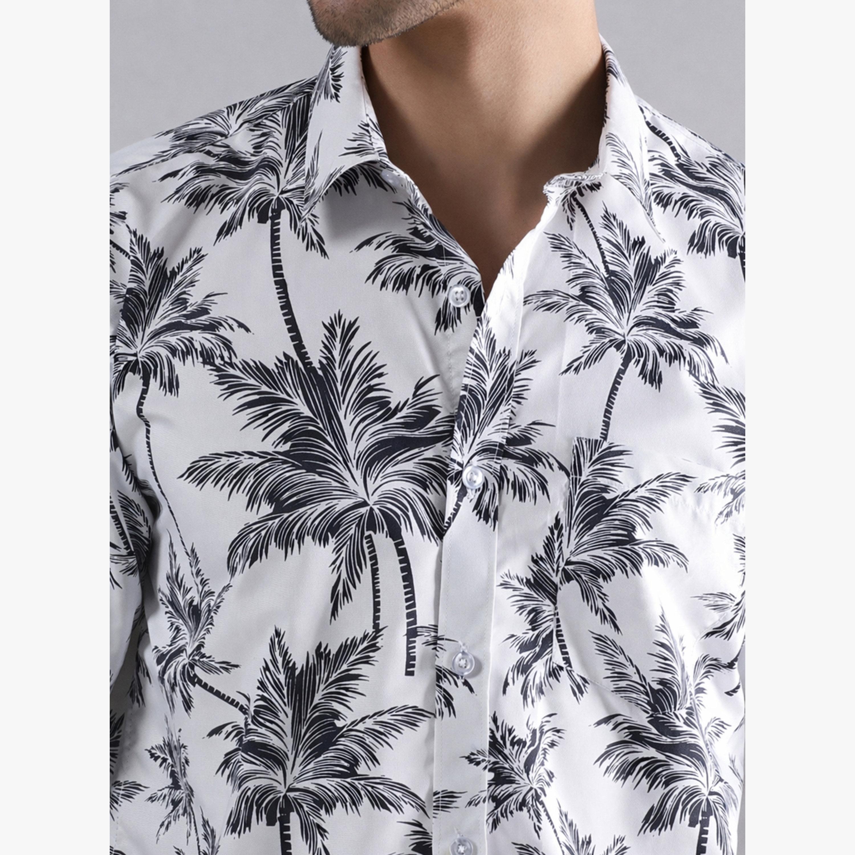 TAHVO X Styli Men White Tropical Palm Print Shirt-men-clothing-shirts-image-6
