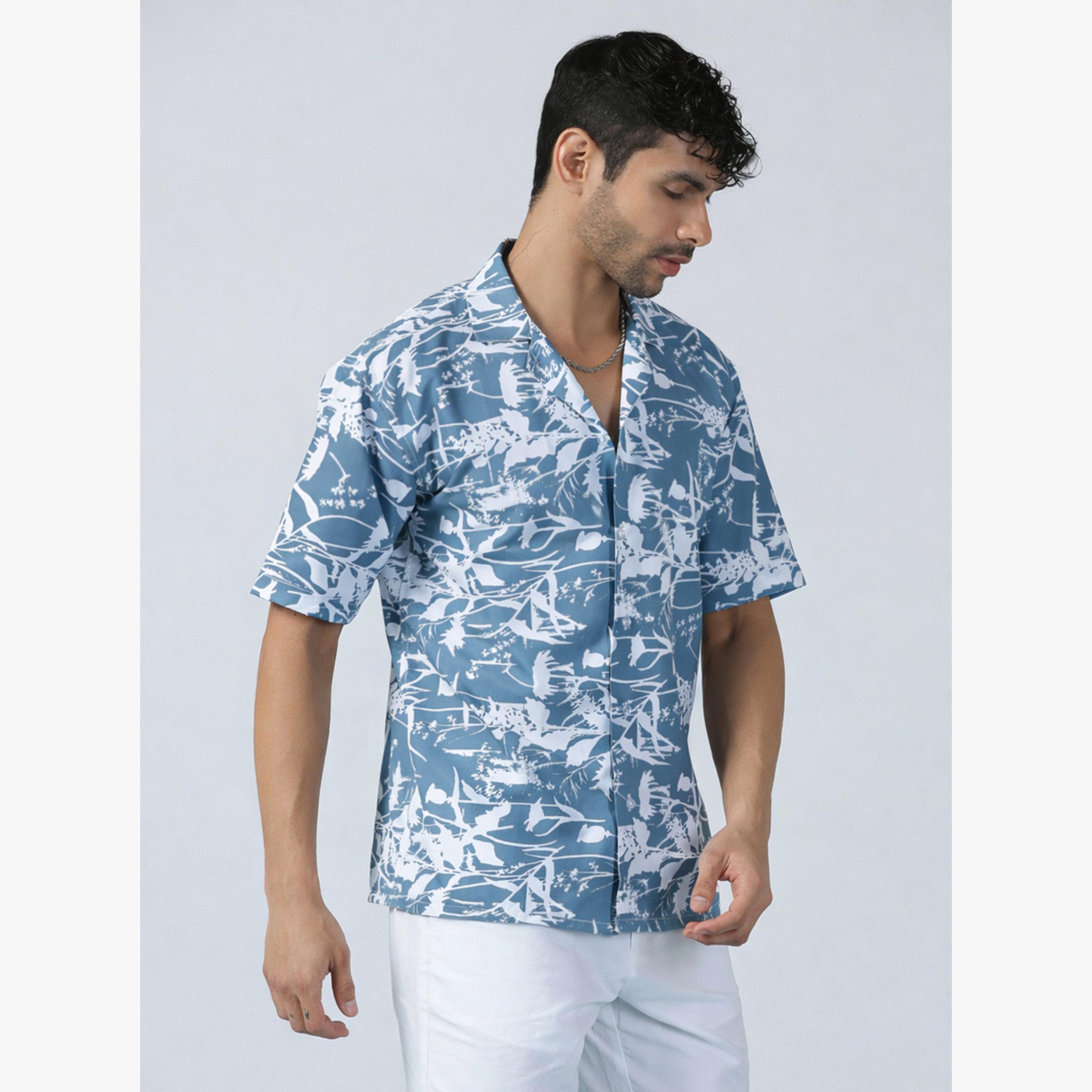 قميص بأكمام قصيرة بطبعة استوائية للرجال-men-clothing-shirts-image-3
