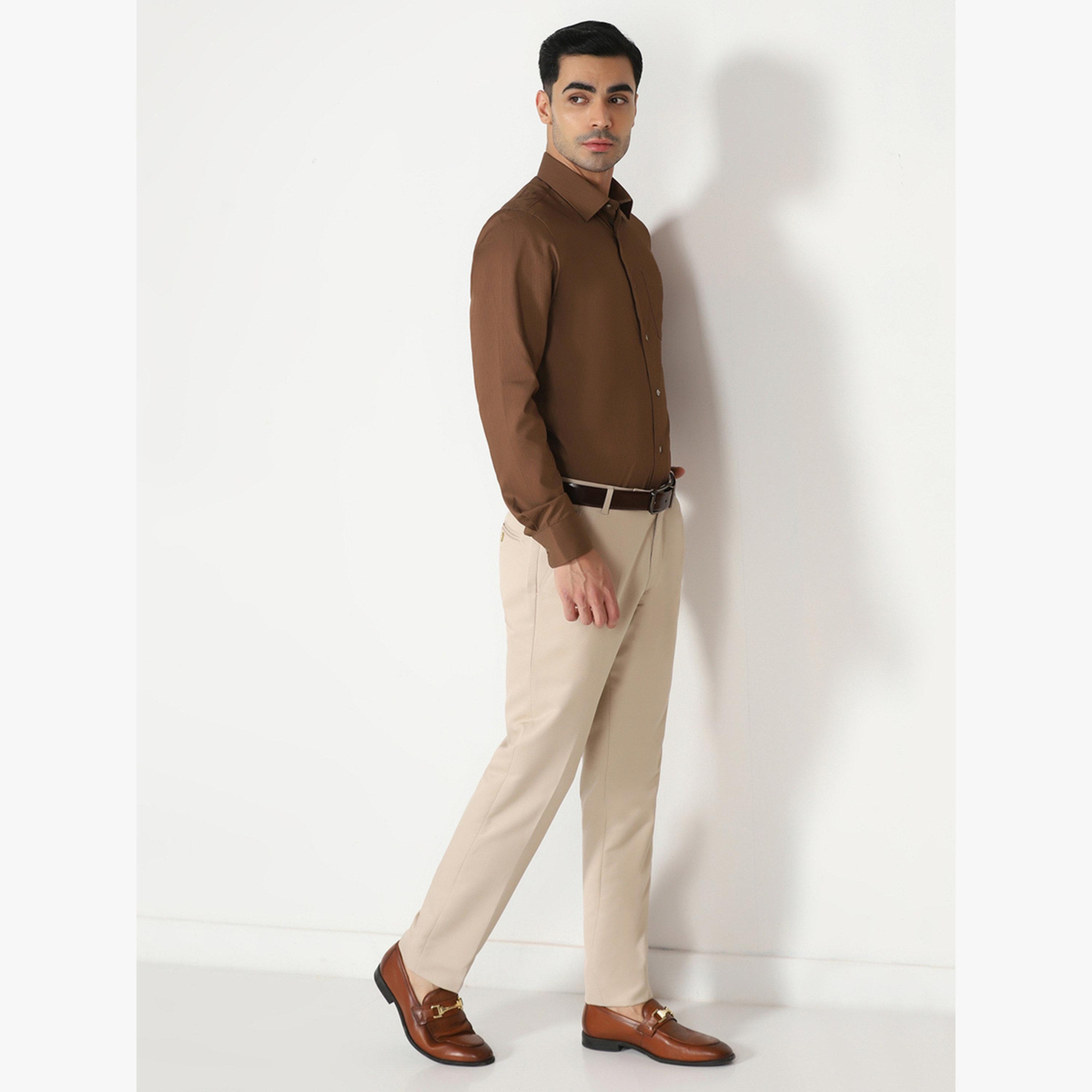 TAHVO X Styli Men Beige Classic Fit Trousers-men-clothing-bottoms-trousersandchinos-trousers-image-5