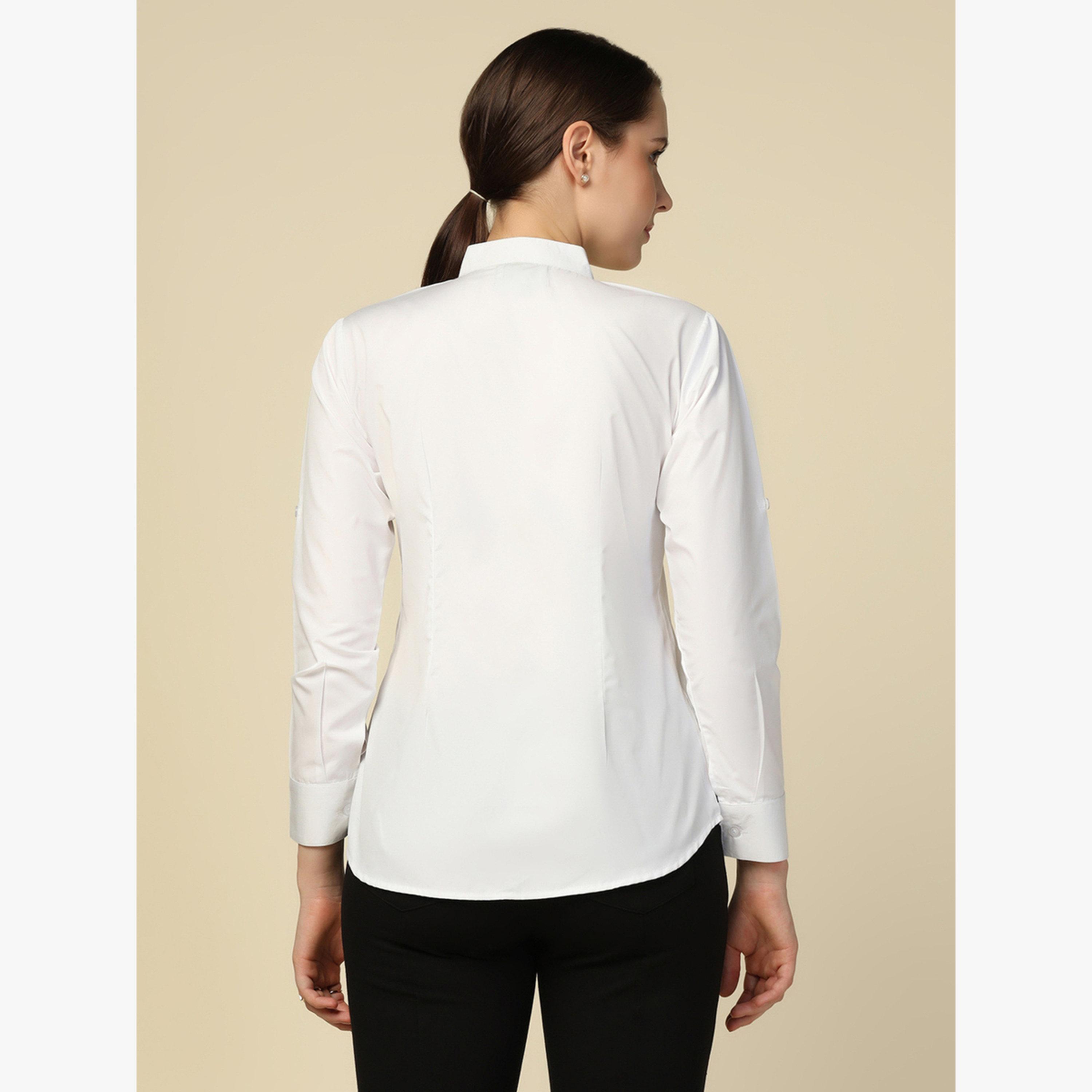 قميص سادة بياقة واقفة-women-clothing-shirtsandblouses-shirts-image-6