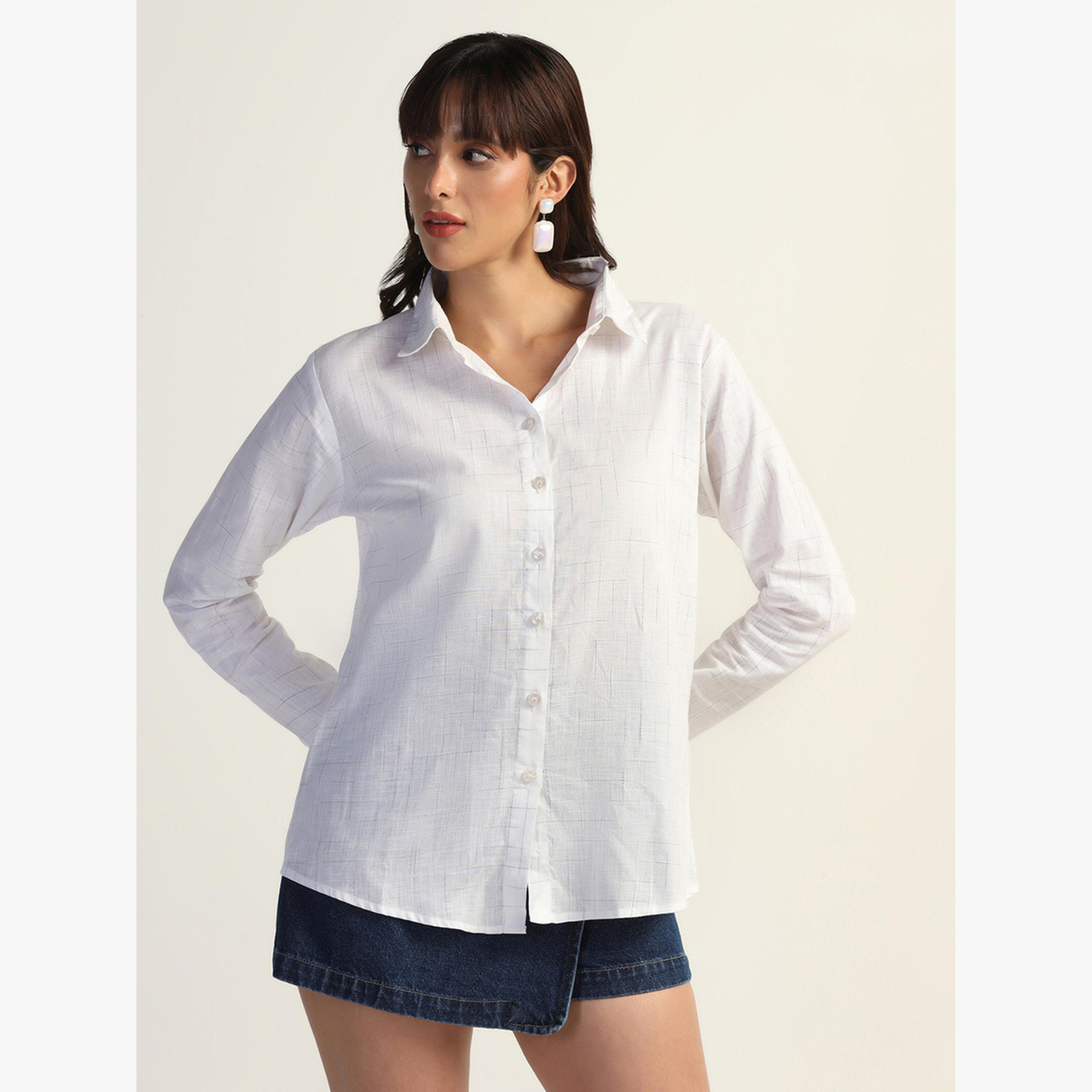 TAHVO X Styli White Long Sleeve Button-Down Shirt-women-clothing-shirtsandblouses-shirts-image-1