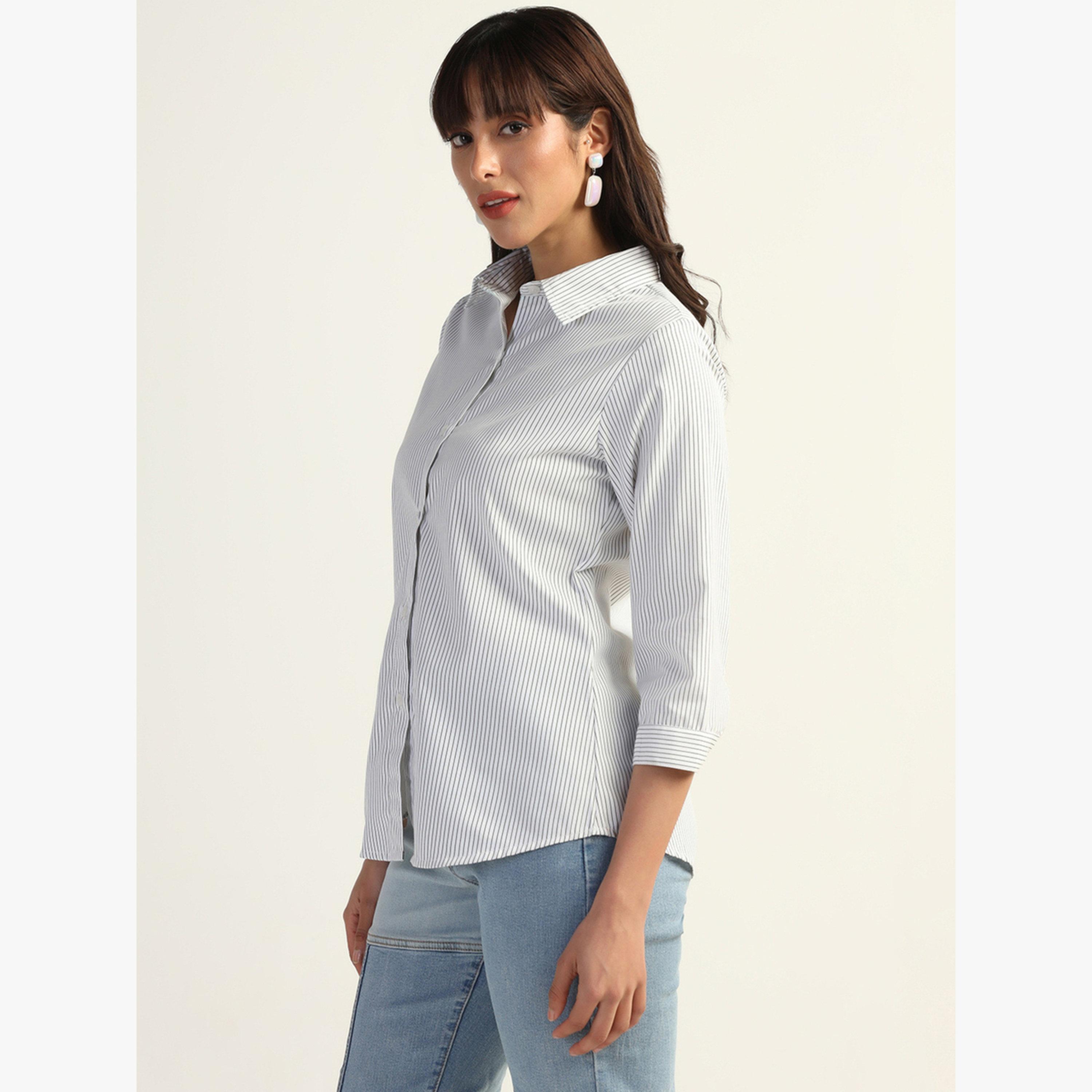 TAHVO X Styli White Striped Long Sleeve Shirt-women-clothing-shirtsandblouses-shirts-image-4
