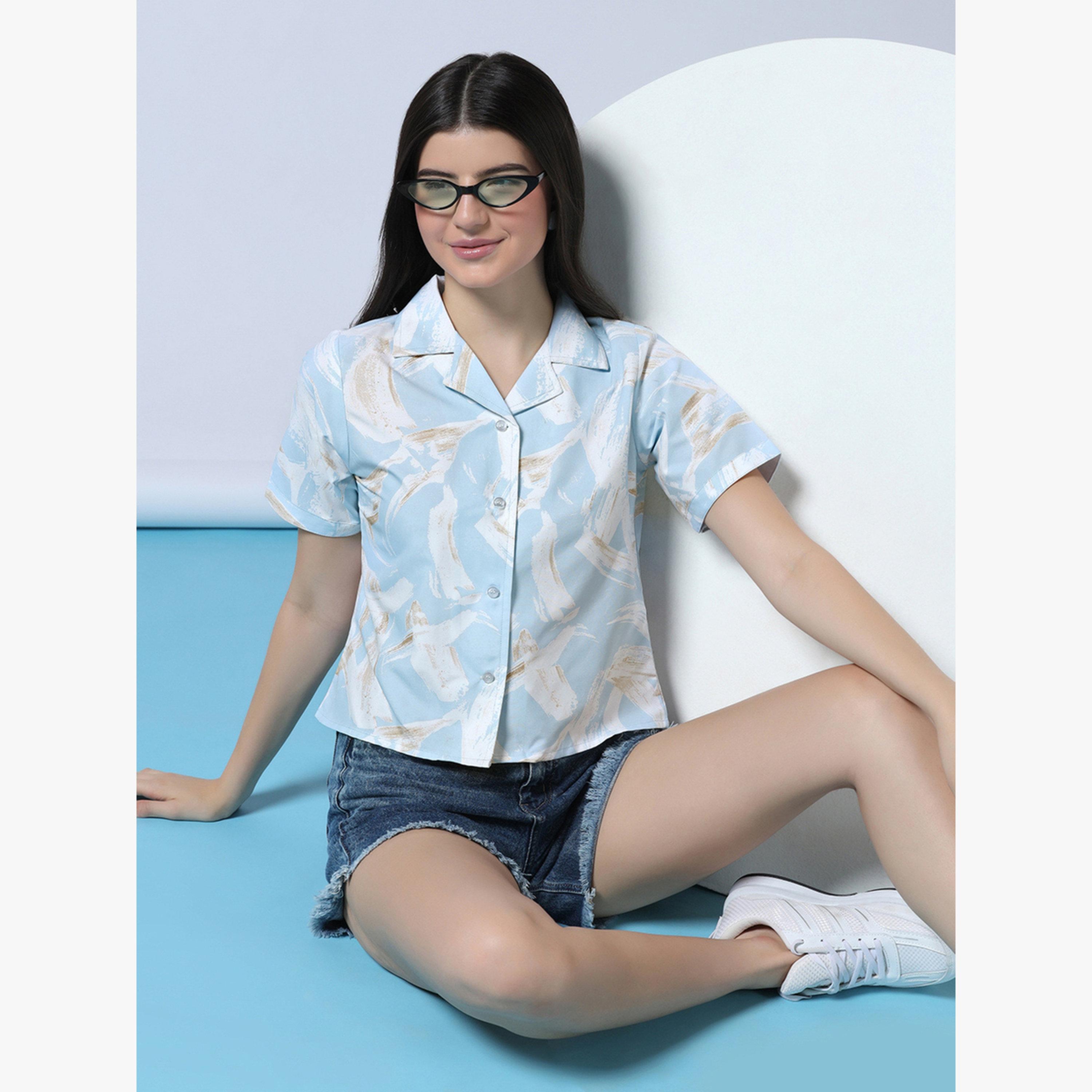 قميص قطن قصير مطبوع-women-clothing-shirtsandblouses-shirts-image-5