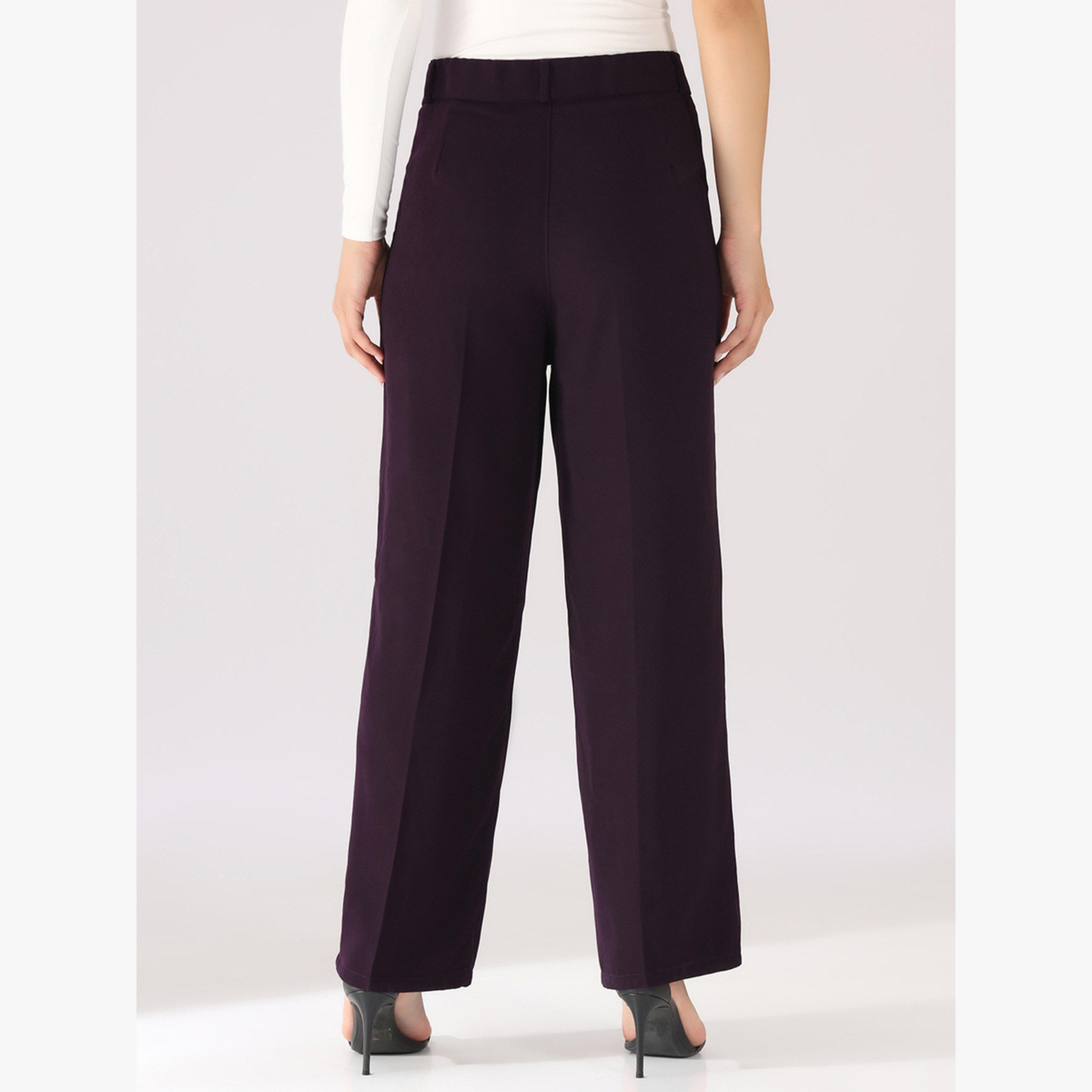 TAHVO X Styli Dark Purple Straight Fit Trousers-women-clothing-bottoms-trousers-image-6