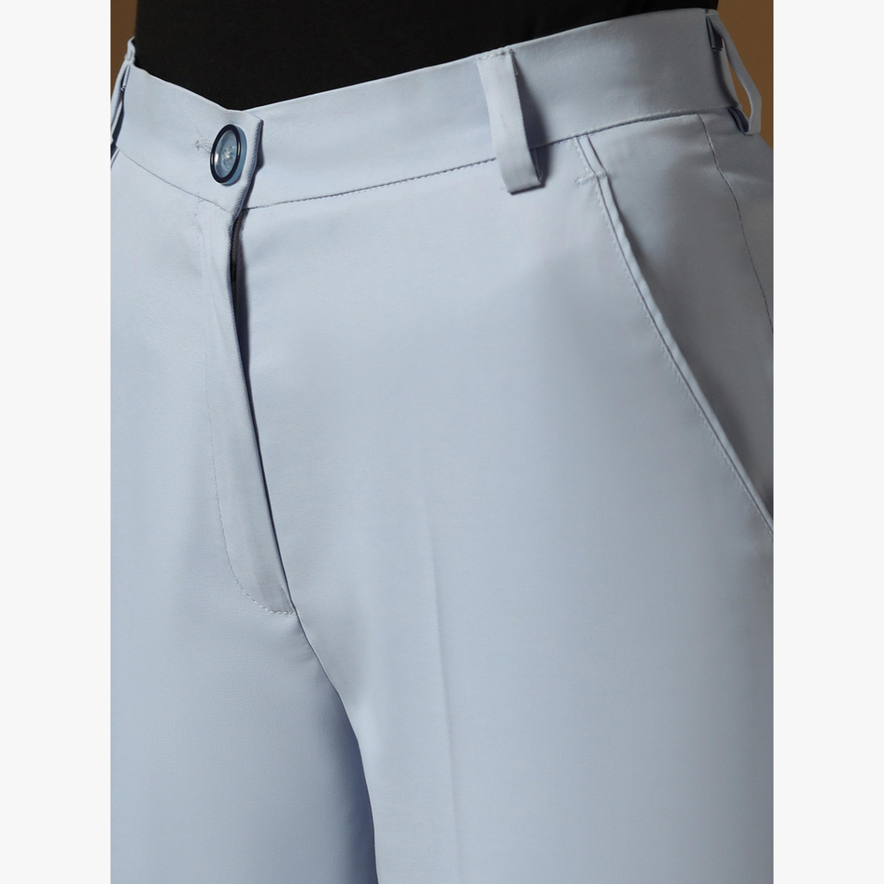 TAHVO X Styli Blue Straight Fit Trousers-women-clothing-bottoms-trousers-image-4