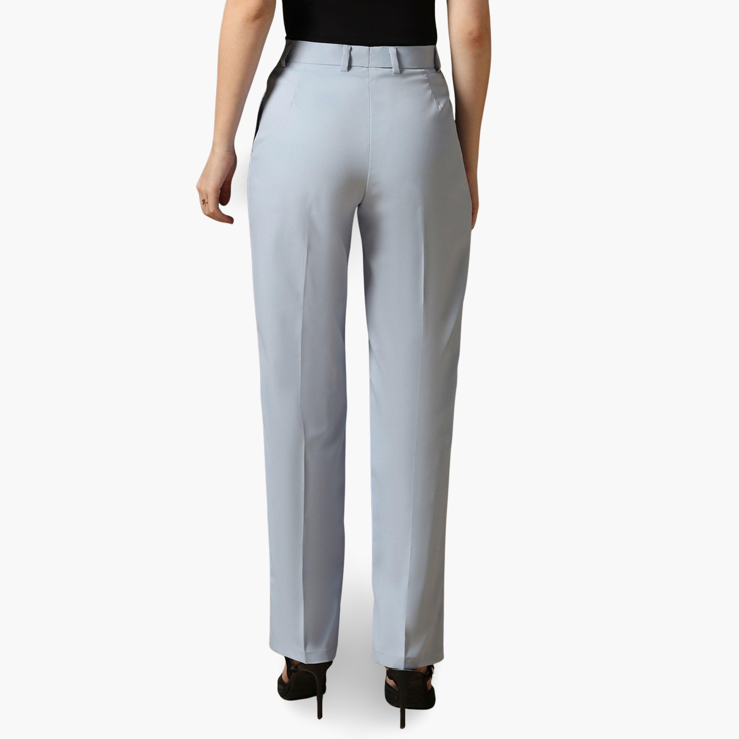 TAHVO X Styli Blue Straight Fit Trousers-women-clothing-bottoms-trousers-image-5