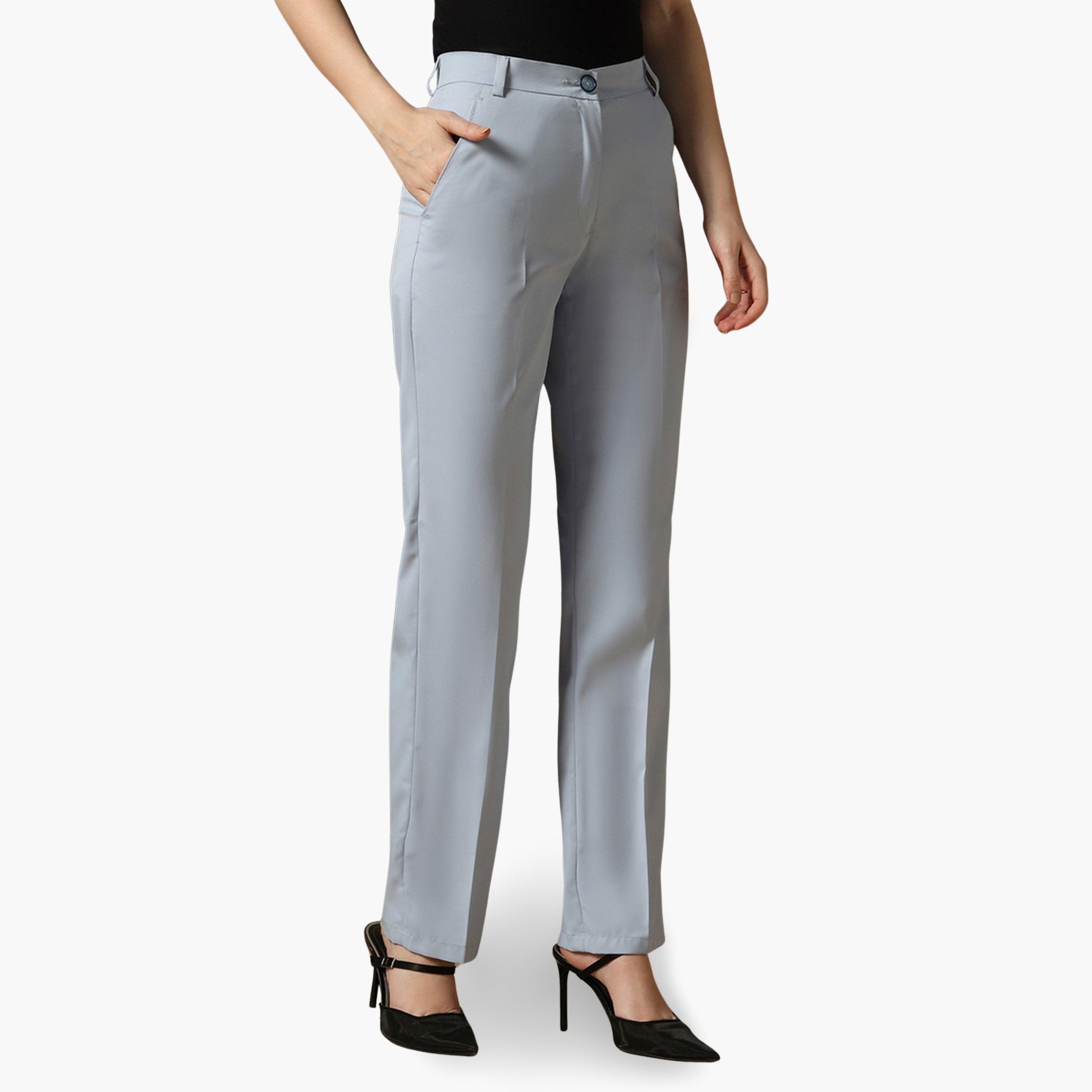 TAHVO X Styli Blue Straight Fit Trousers-women-clothing-bottoms-trousers-image-6