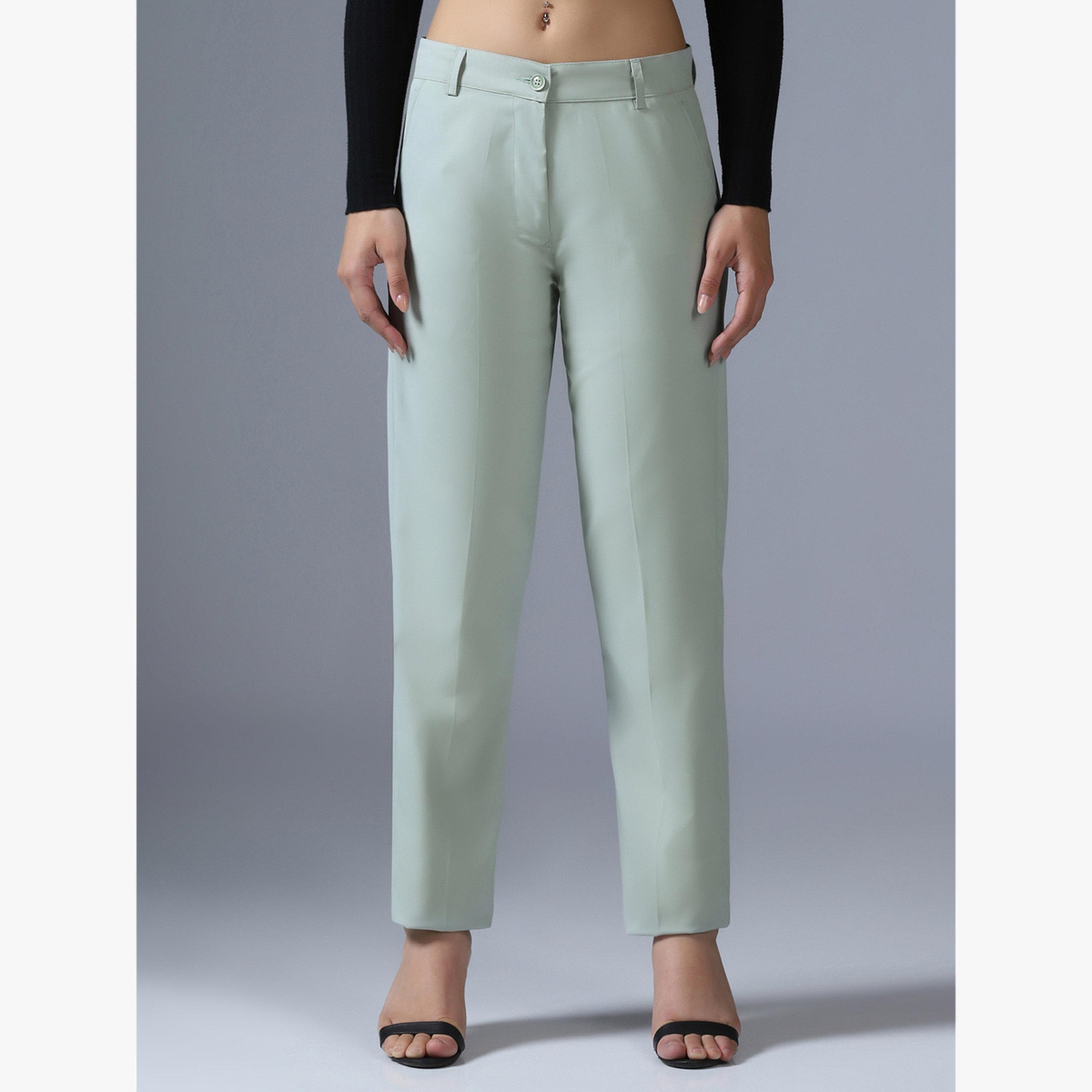 بنطال بنسيج مطاطي وقصة عادية-women-clothing-bottoms-trousers-image-1
