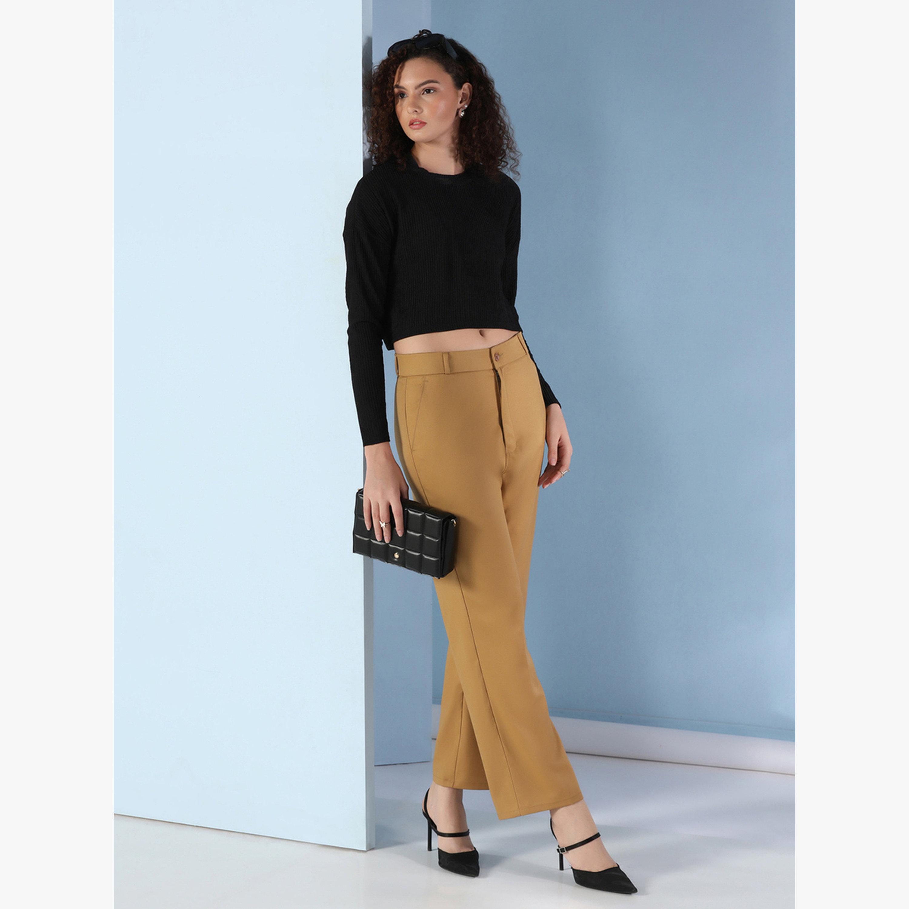 TAHVO X Styli Mustard Wide Leg Trousers-women-clothing-bottoms-trousers-image-2