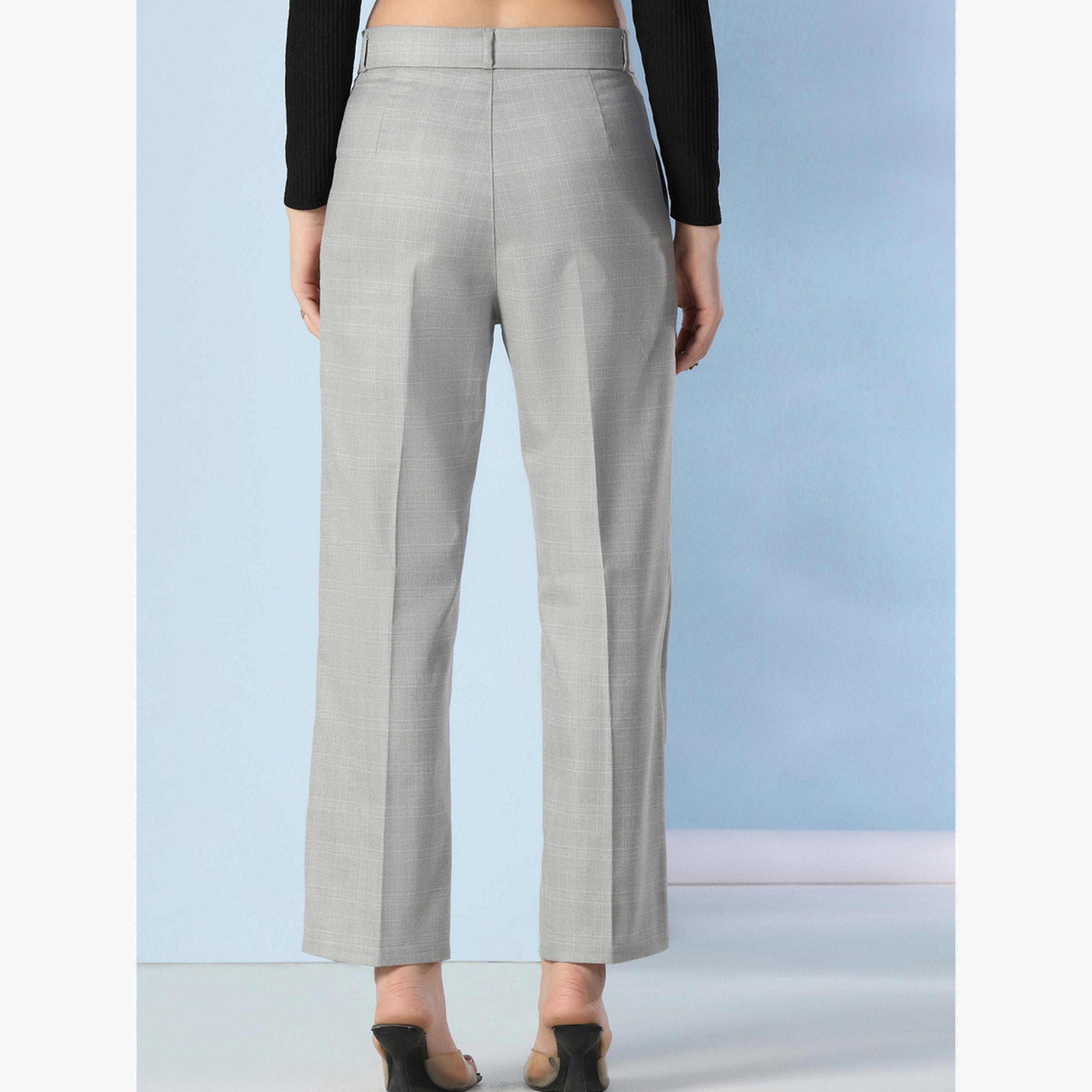 TAHVO X Styli Grey Straight Fit Trousers-women-clothing-bottoms-trousers-image-4