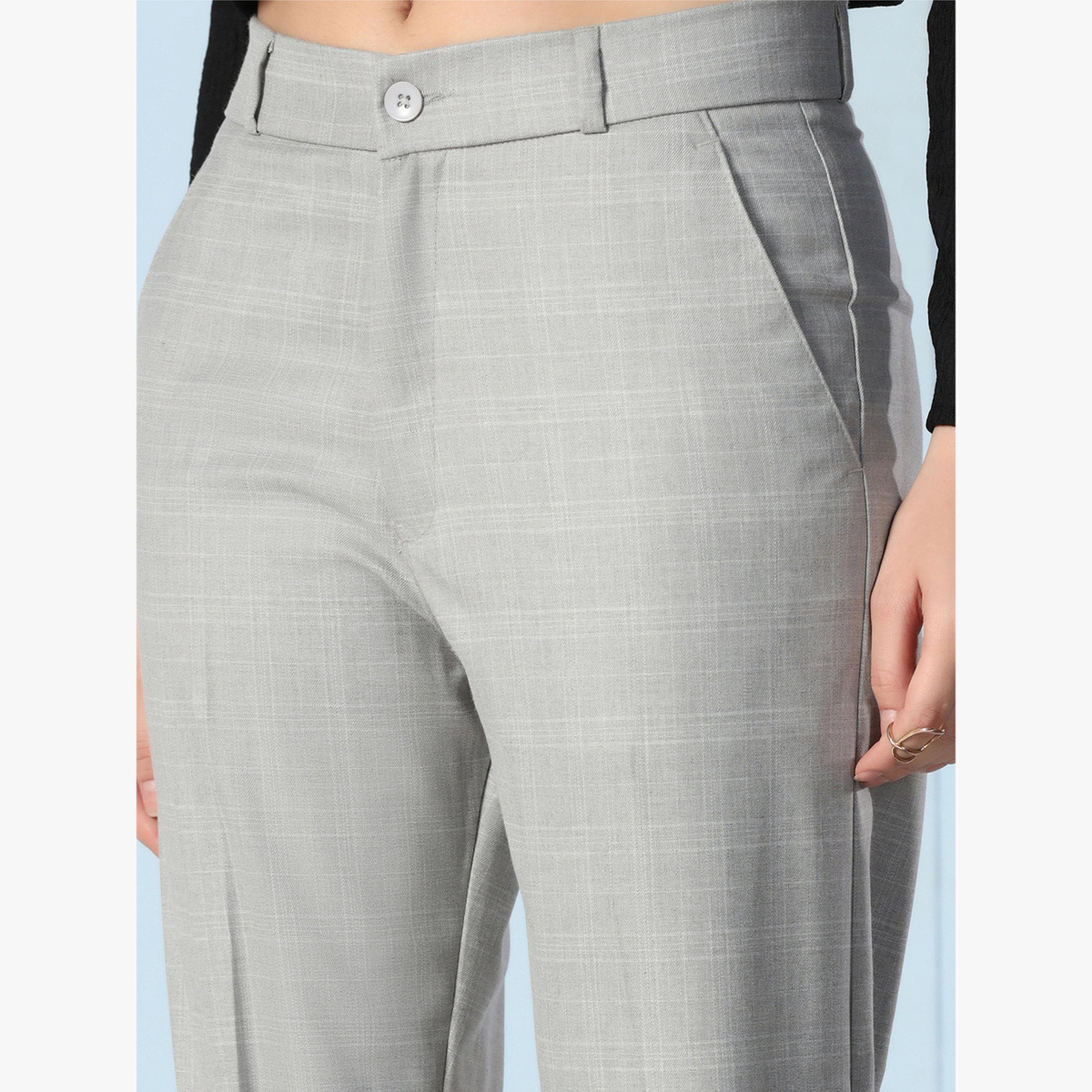 TAHVO X Styli Grey Straight Fit Trousers-women-clothing-bottoms-trousers-image-5