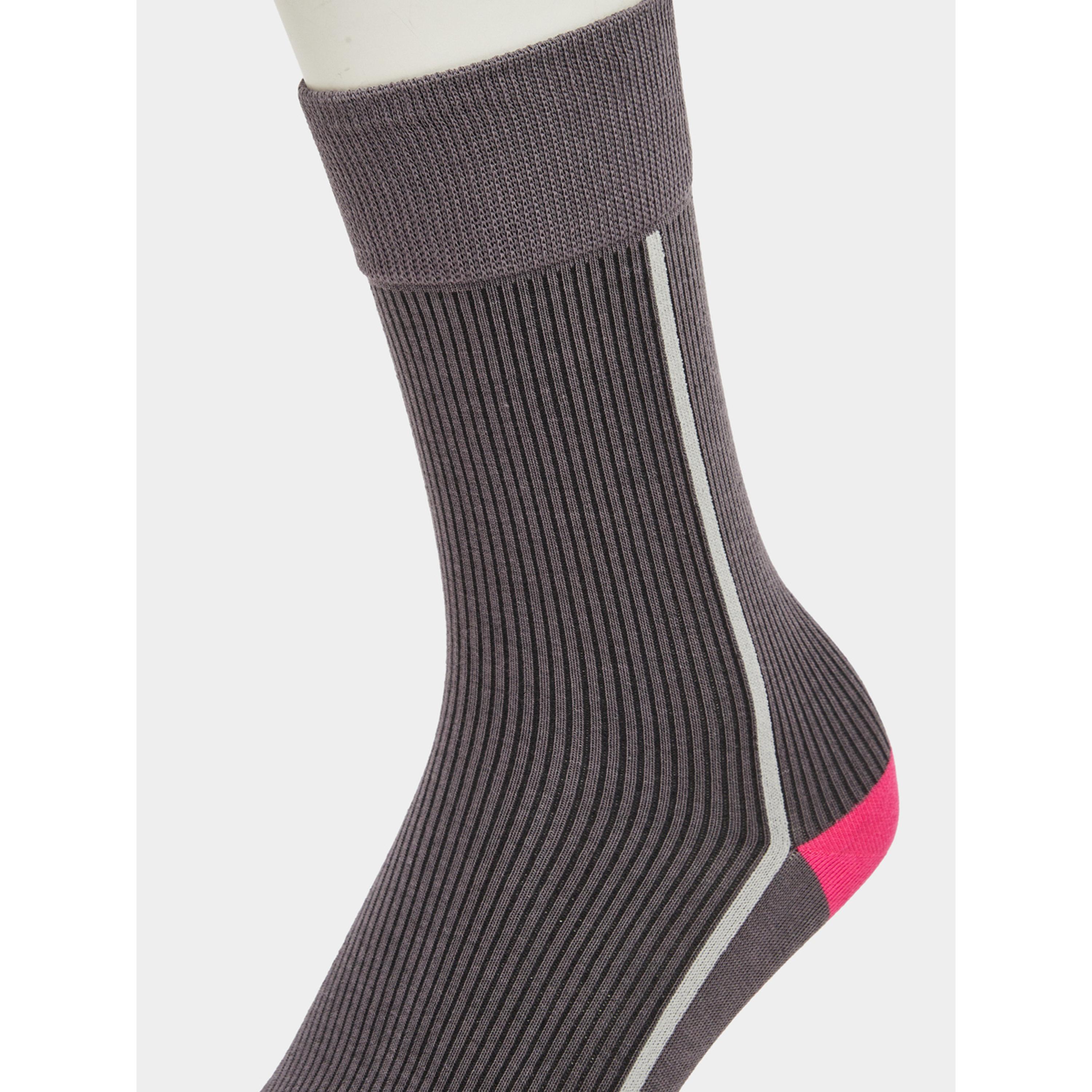 Styli Pack of 2 - Contrast Cuff Rib Socks-women-socksandstockings-image-3