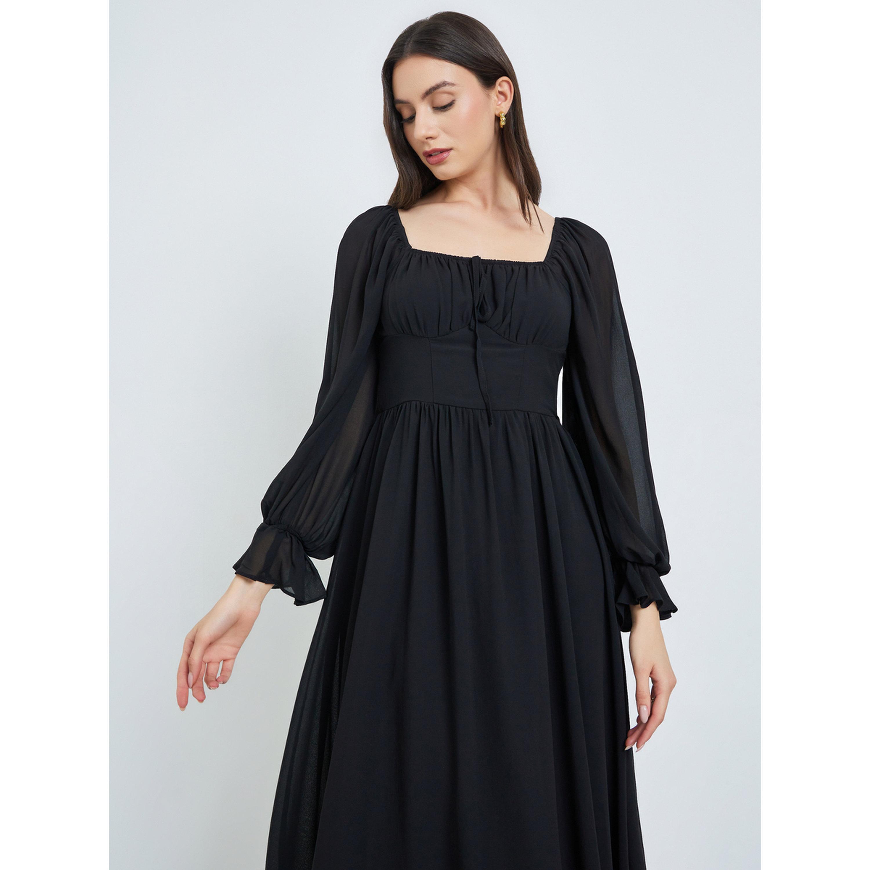 Take Two Black Square Neck Midi Dress-women-clothing-dresses-image-3