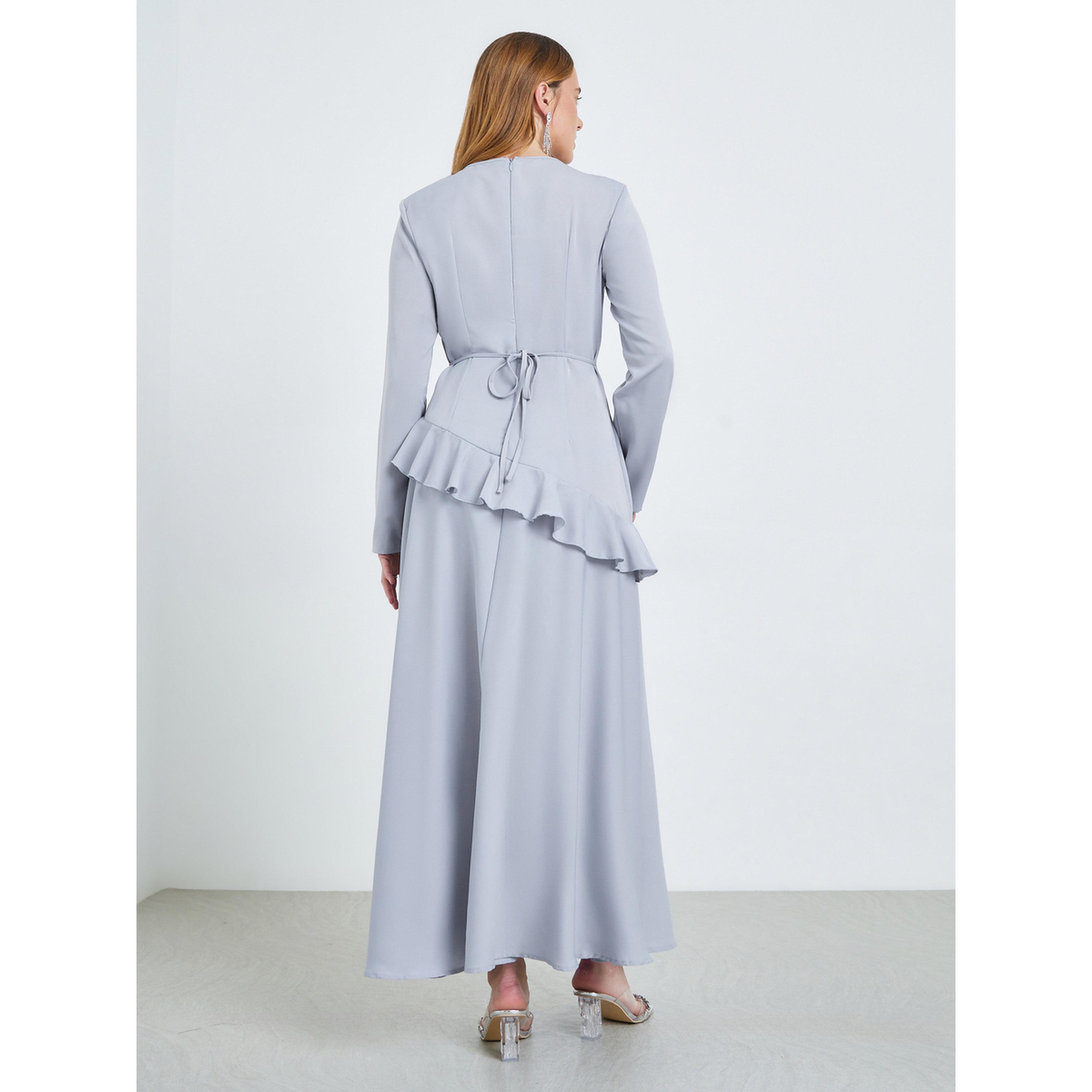 Take Two Blue Embellished Ruffle Maxi Dress-women-clothing-dresses-image-4
