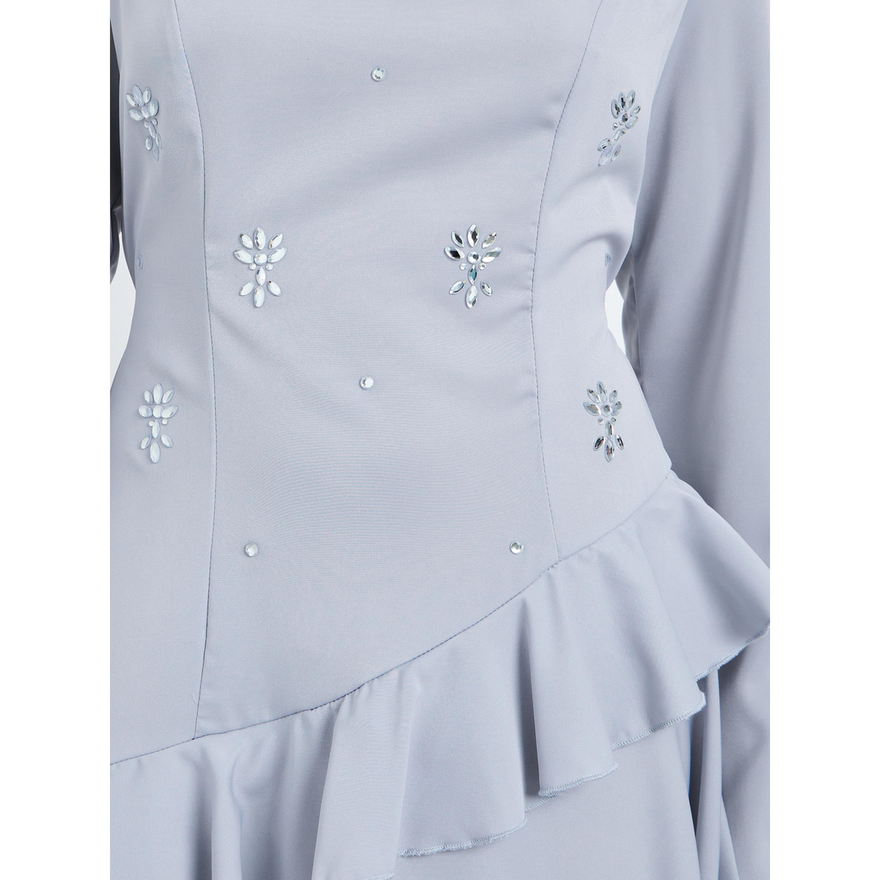 فستان طويل مكشكش ومزين-women-clothing-dresses-image-5