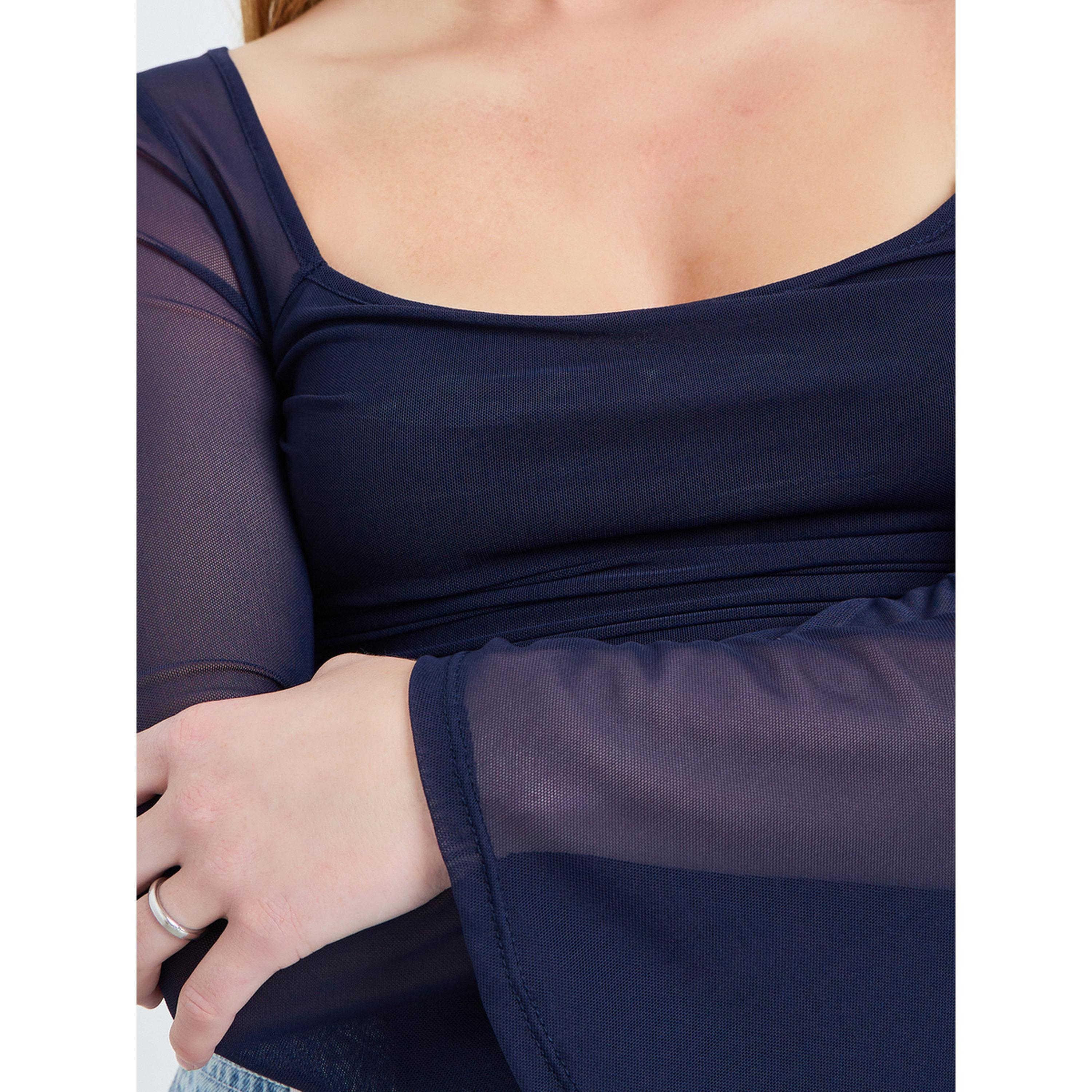 Take Two Navy Blue Square Neck Crop Top-women-clothing-shirtsandblouses-blouses-image-4