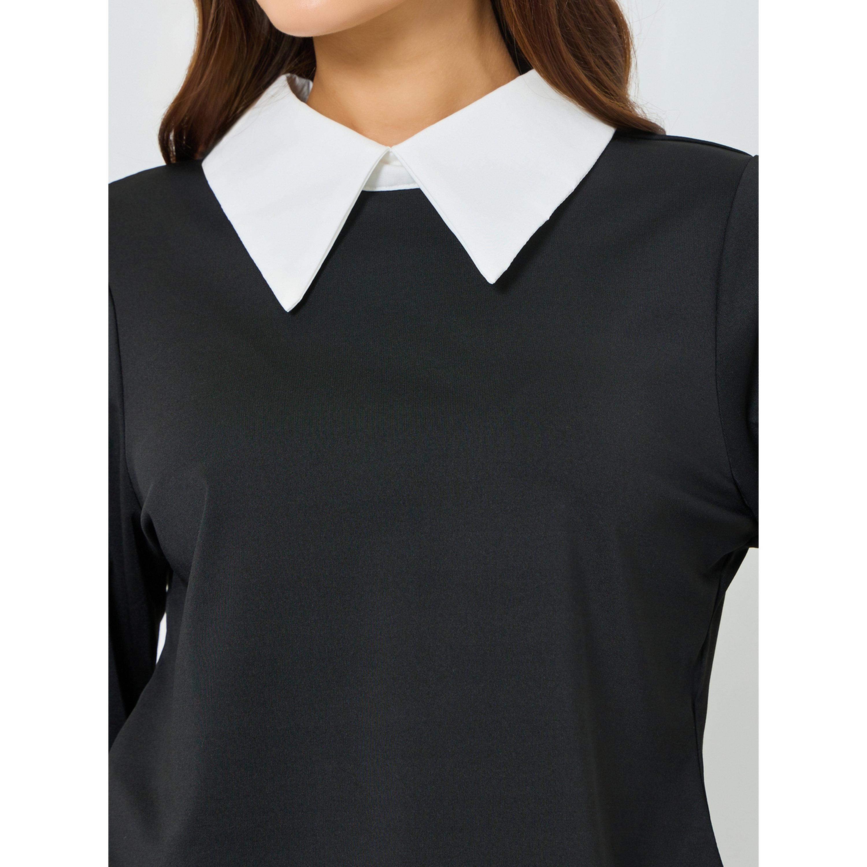 بلوزة بأكمام طويلة وياقة بلون متباين-women-clothing-shirtsandblouses-blouses-image-5
