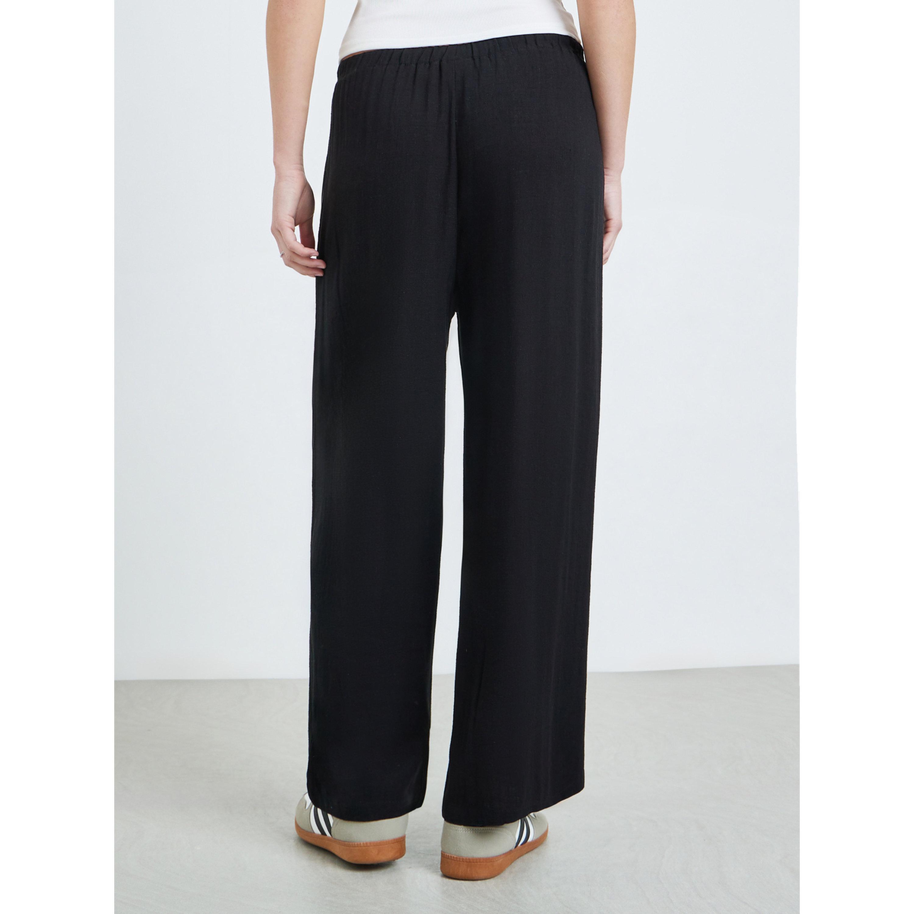 بنطال بأرجل مستقيمة وخصر متوسط الارتفاع برباط-women-clothing-bottoms-joggers-image-4