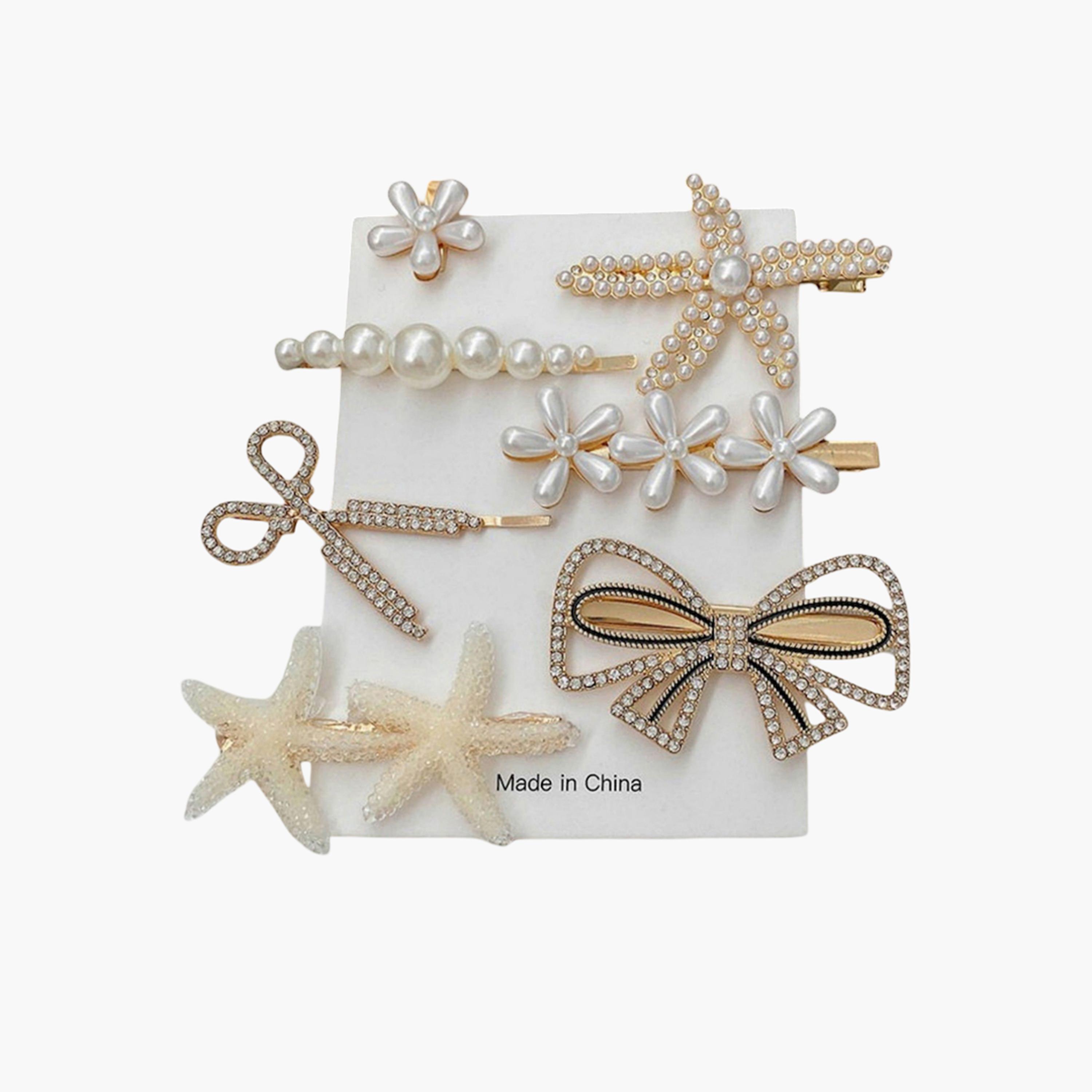Take Two Pack of 7 - Embellished Hair Clips-women-hairaccessories-clips-image-2