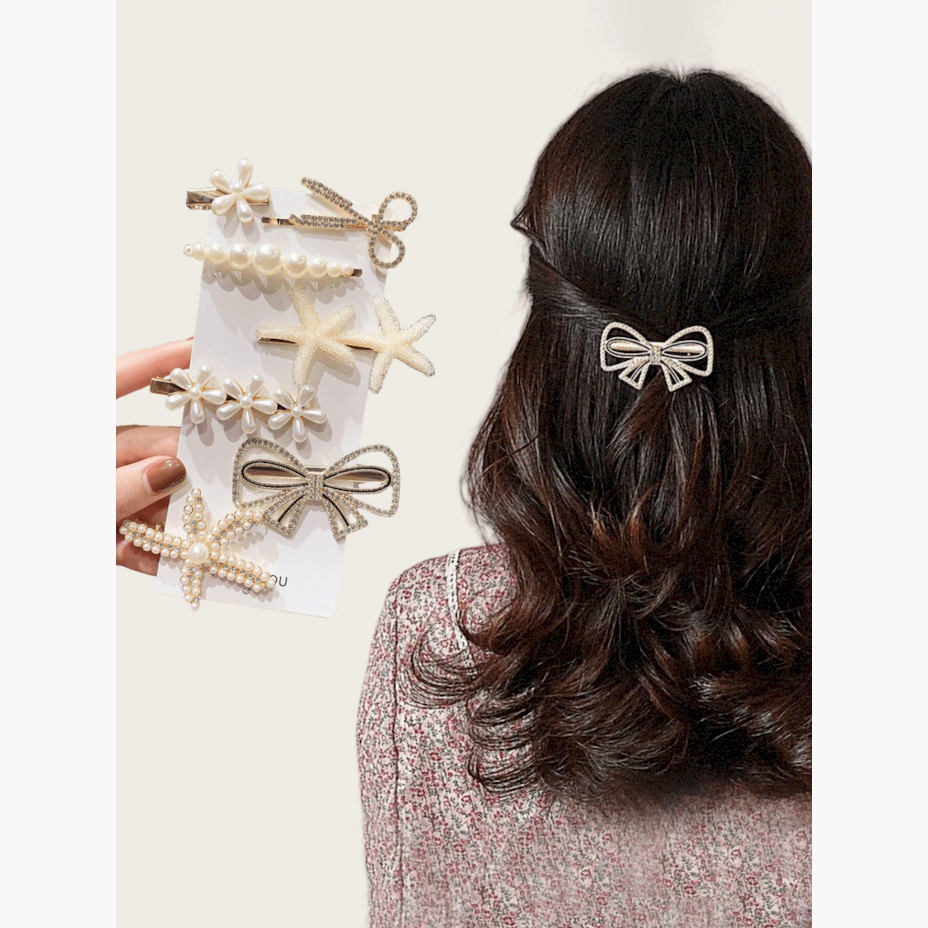 Take Two Pack of 7 - Embellished Hair Clips-women-hairaccessories-clips-image-6