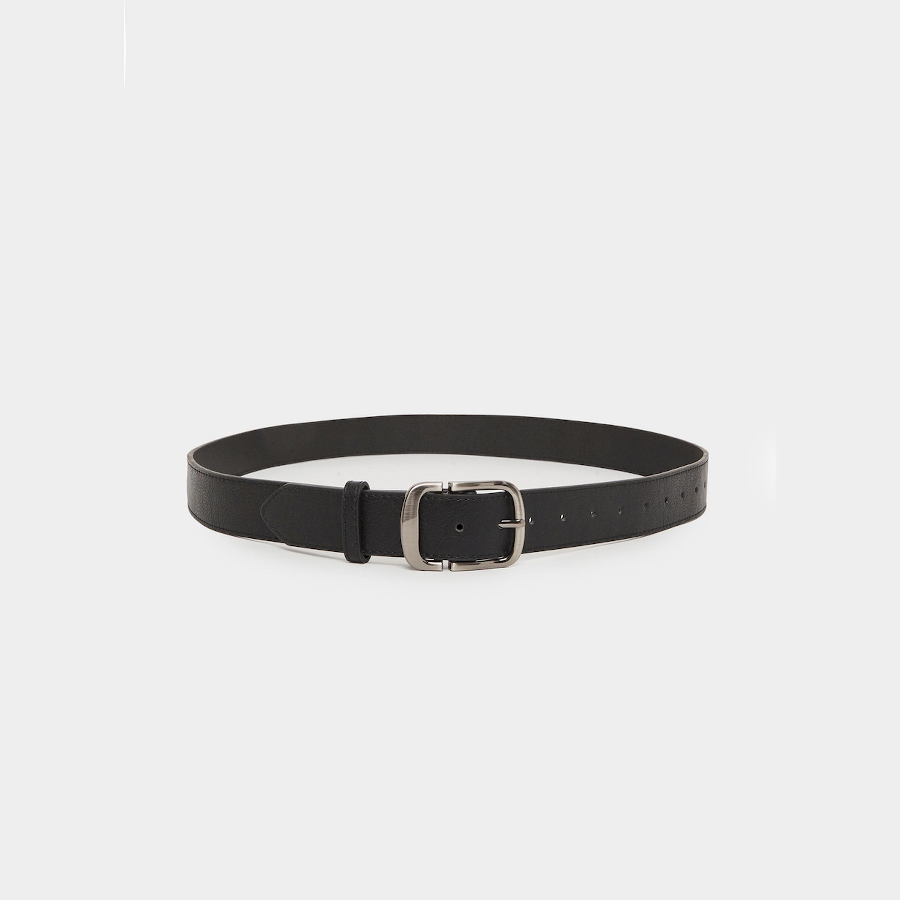 Styli Men Black Solid Waist Belt with Metal Buckle-men-beltsandwallets-belts-image-2
