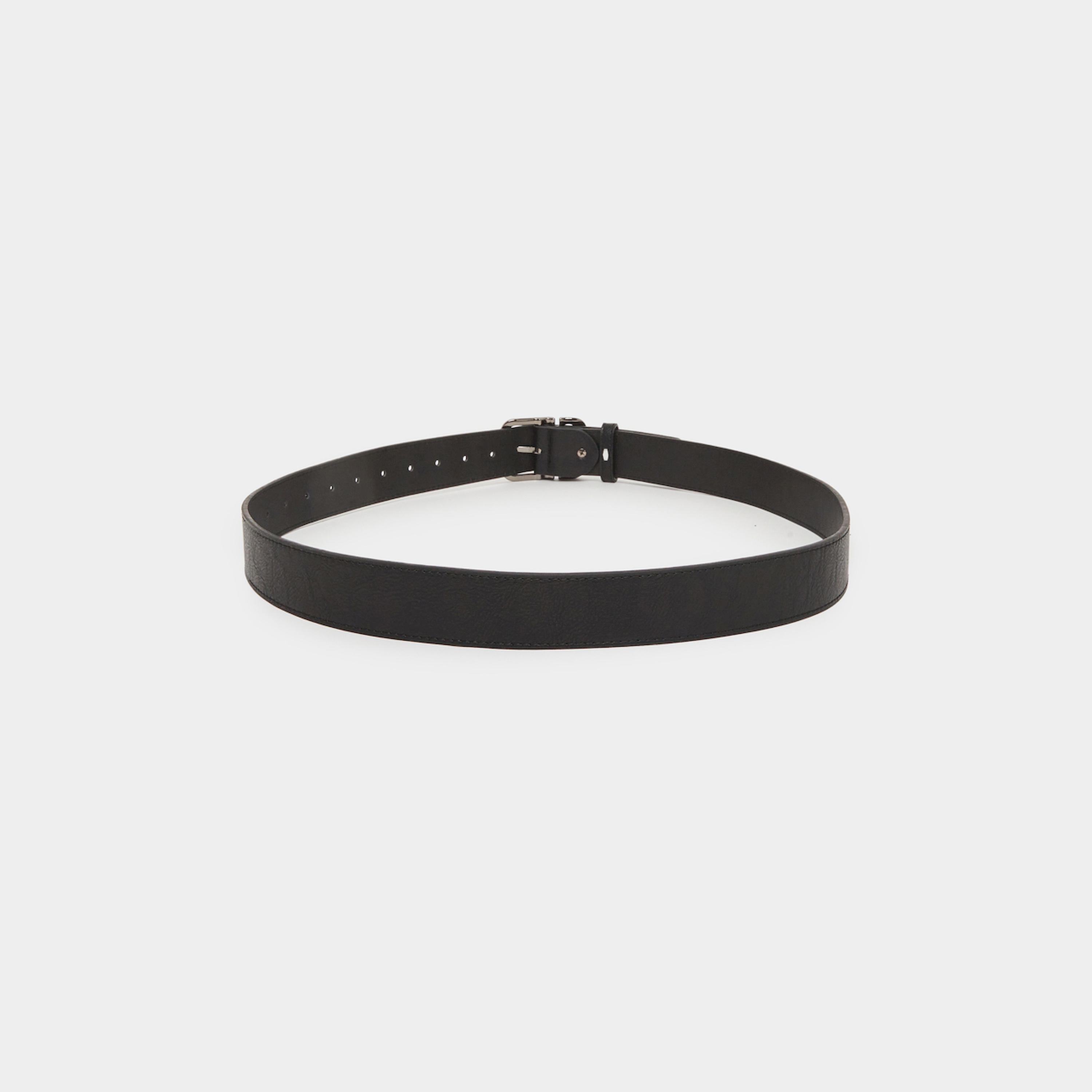 Styli Men Black Solid Waist Belt with Metal Buckle-men-beltsandwallets-belts-image-3