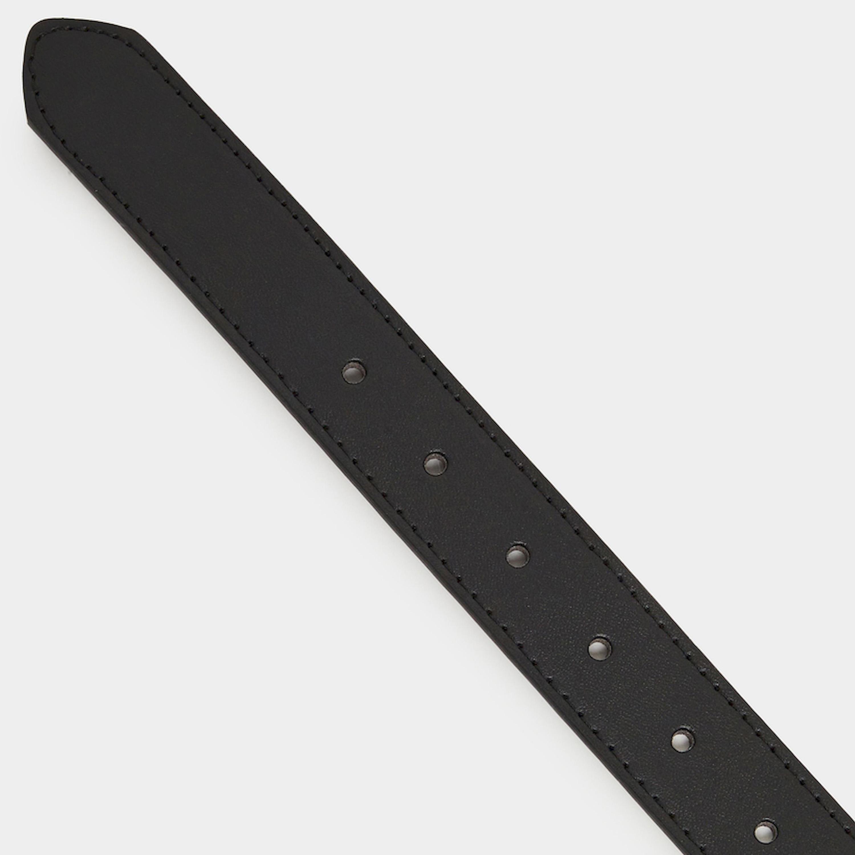 ستايلي - حزام خصر رجالي أسود سادة مع مشبك معدني-men-beltsandwallets-belts-image-5