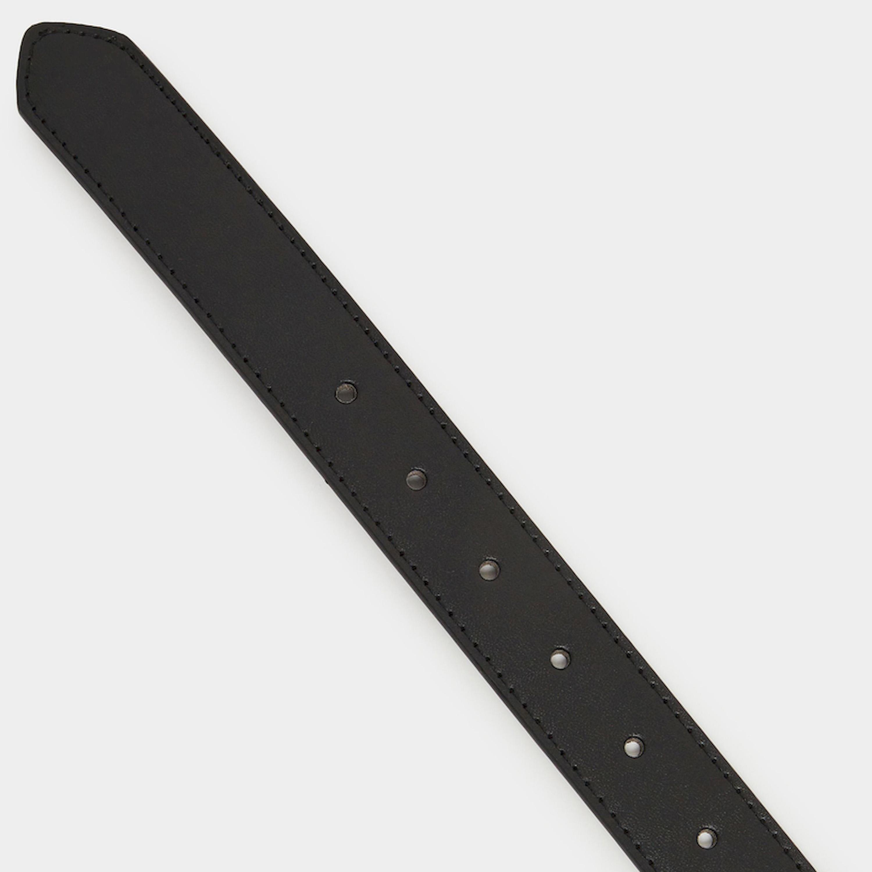 Styli Black Waist Belt with Metal Buckle-men-beltsandwallets-belts-image-5