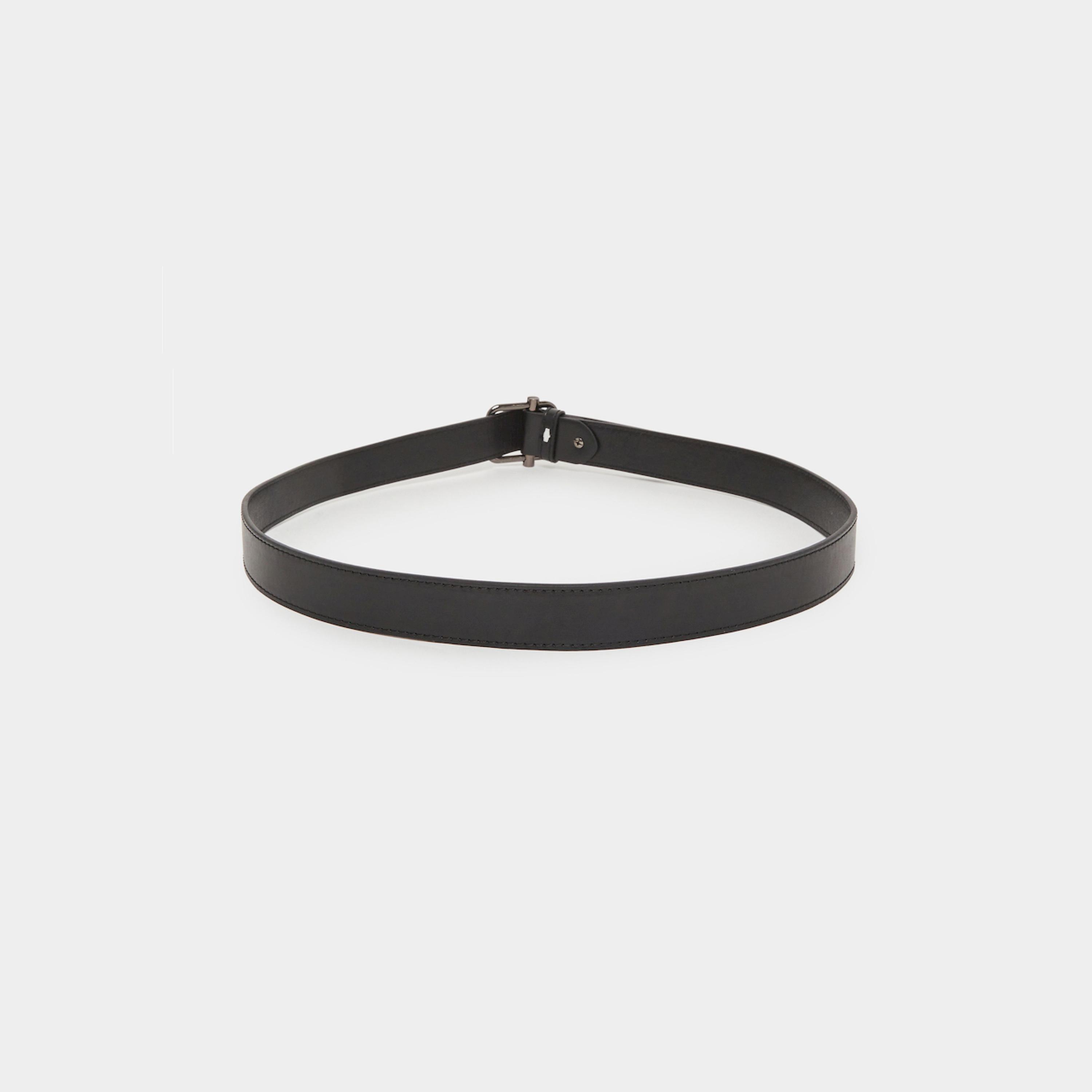 ستايلي - حزام خصر رجالي أسود سادة مع مشبك معدني-men-beltsandwallets-belts-image-3