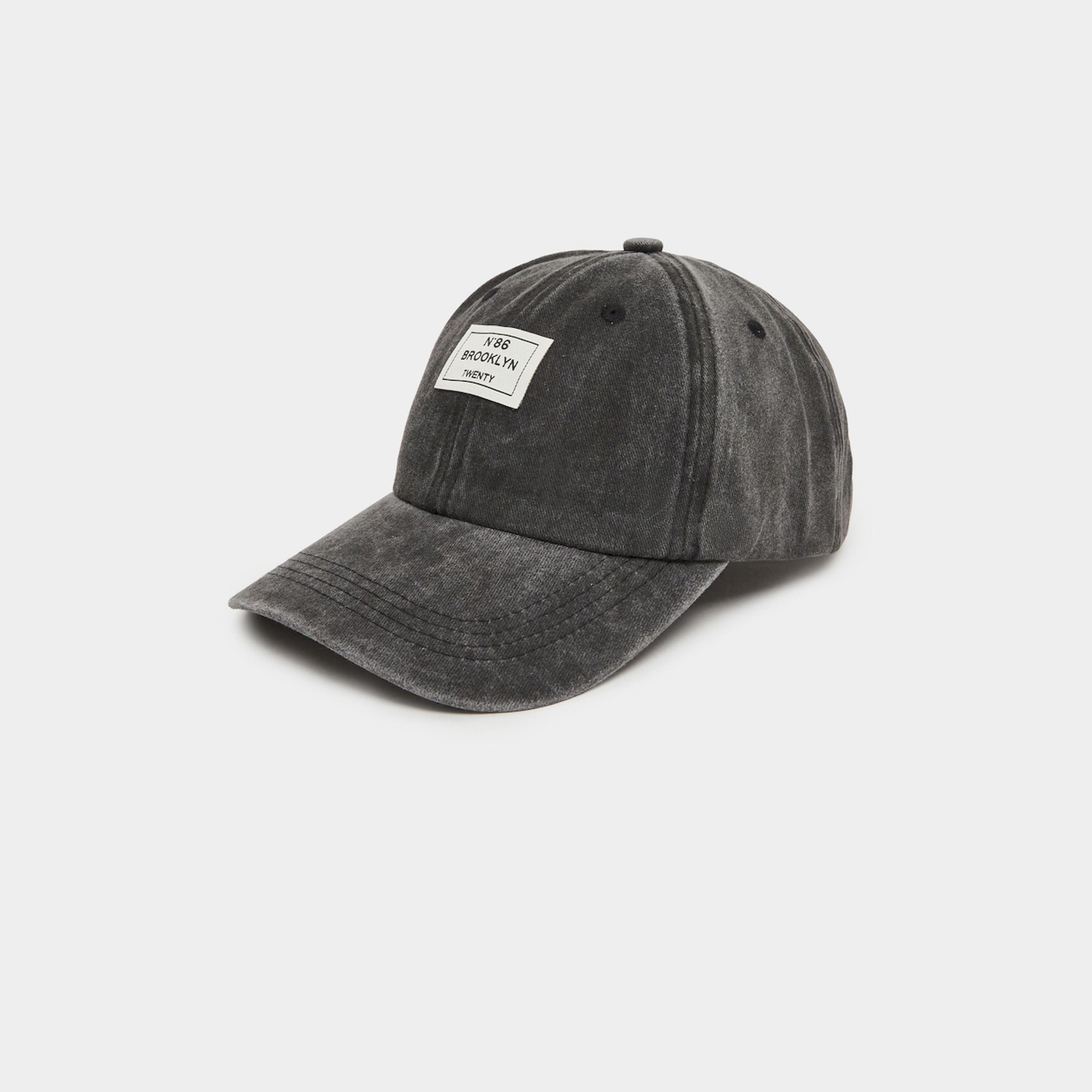 Styli Charcoal Patch Detail Baseball Cap-men-caps-image-1