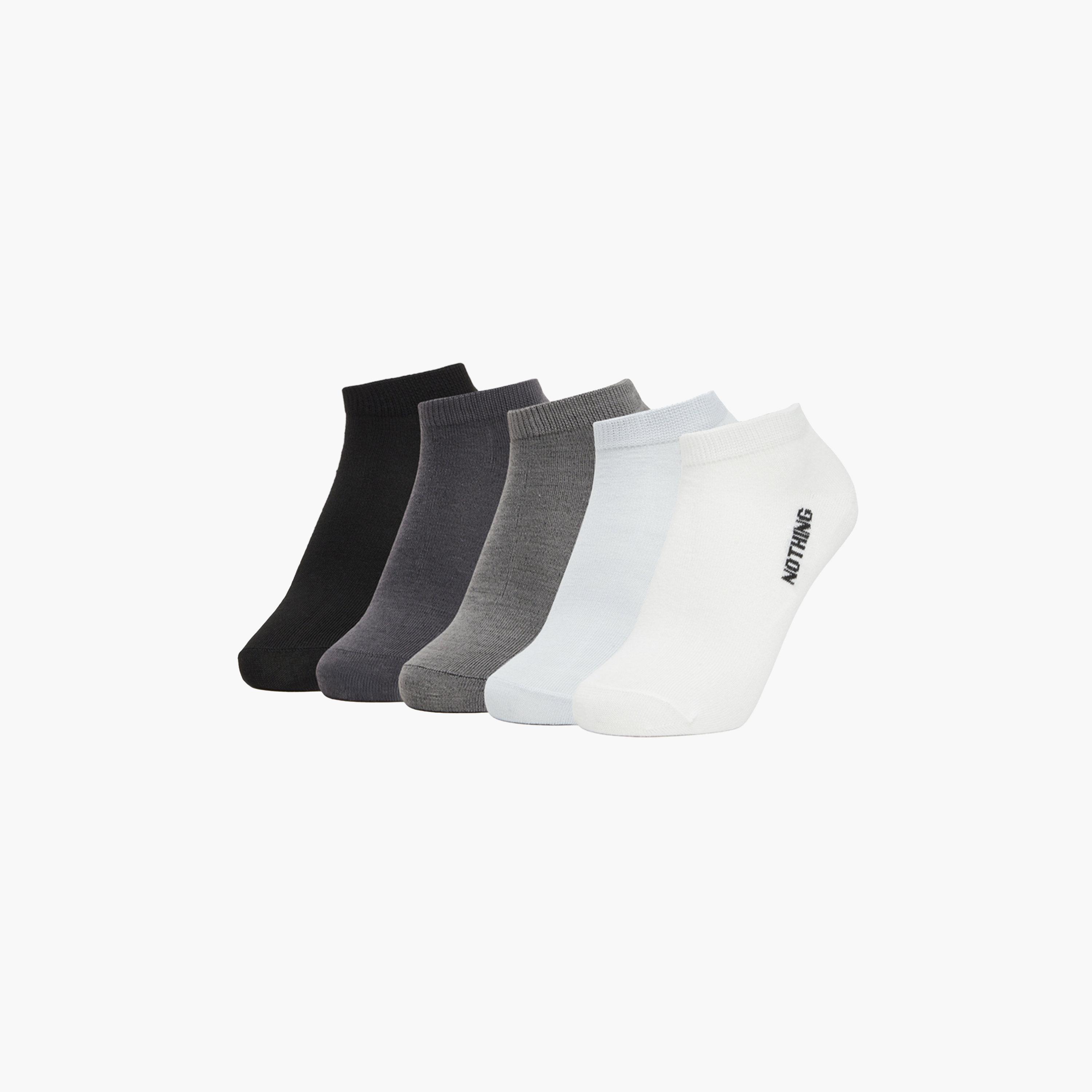 Styli Pack of 5 - Ribbed Cuff Ankle Socks-women-socksandstockings-image-1