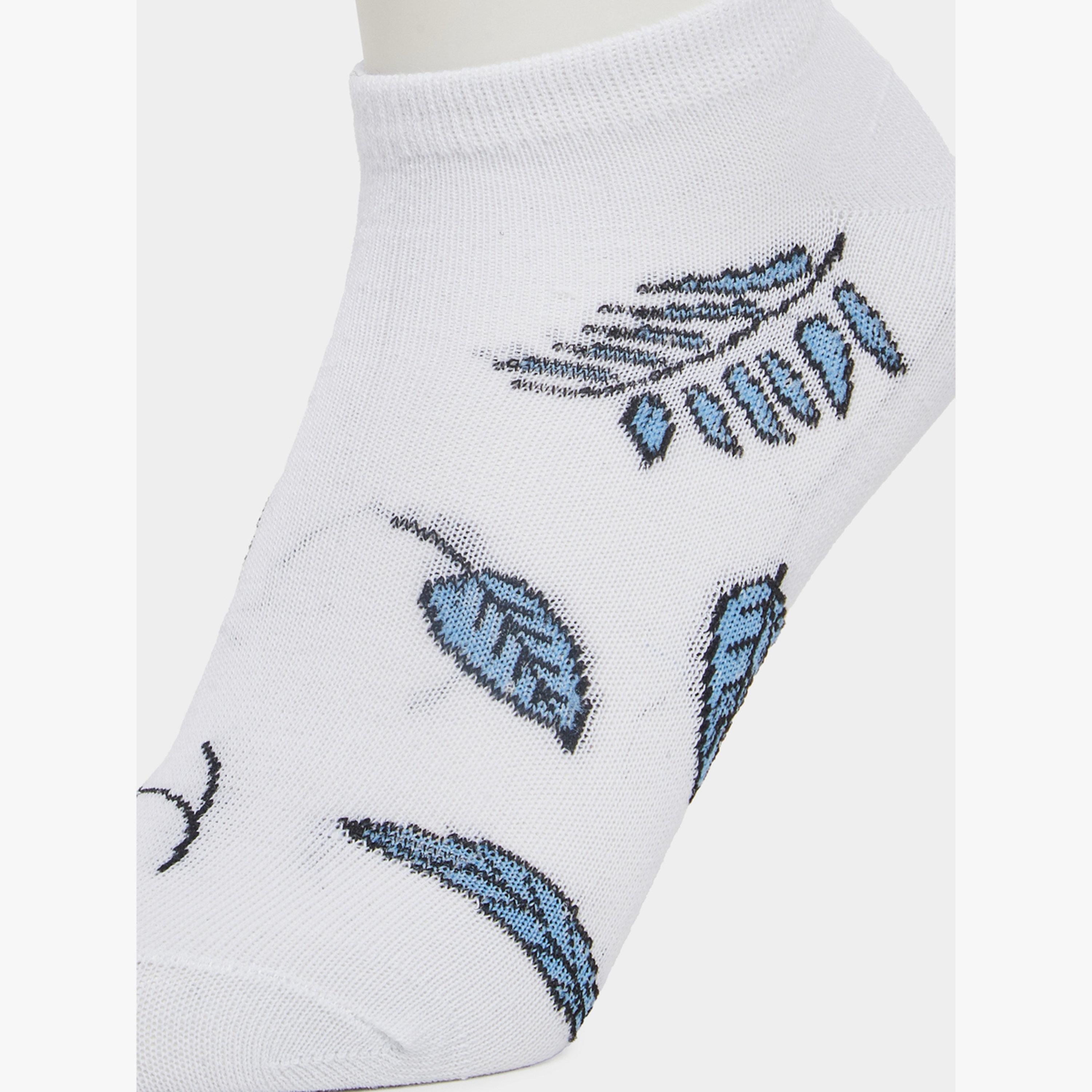طقم جوارب كاحل بتفاصيل مخططة 5 قطع-men-socks-image-5