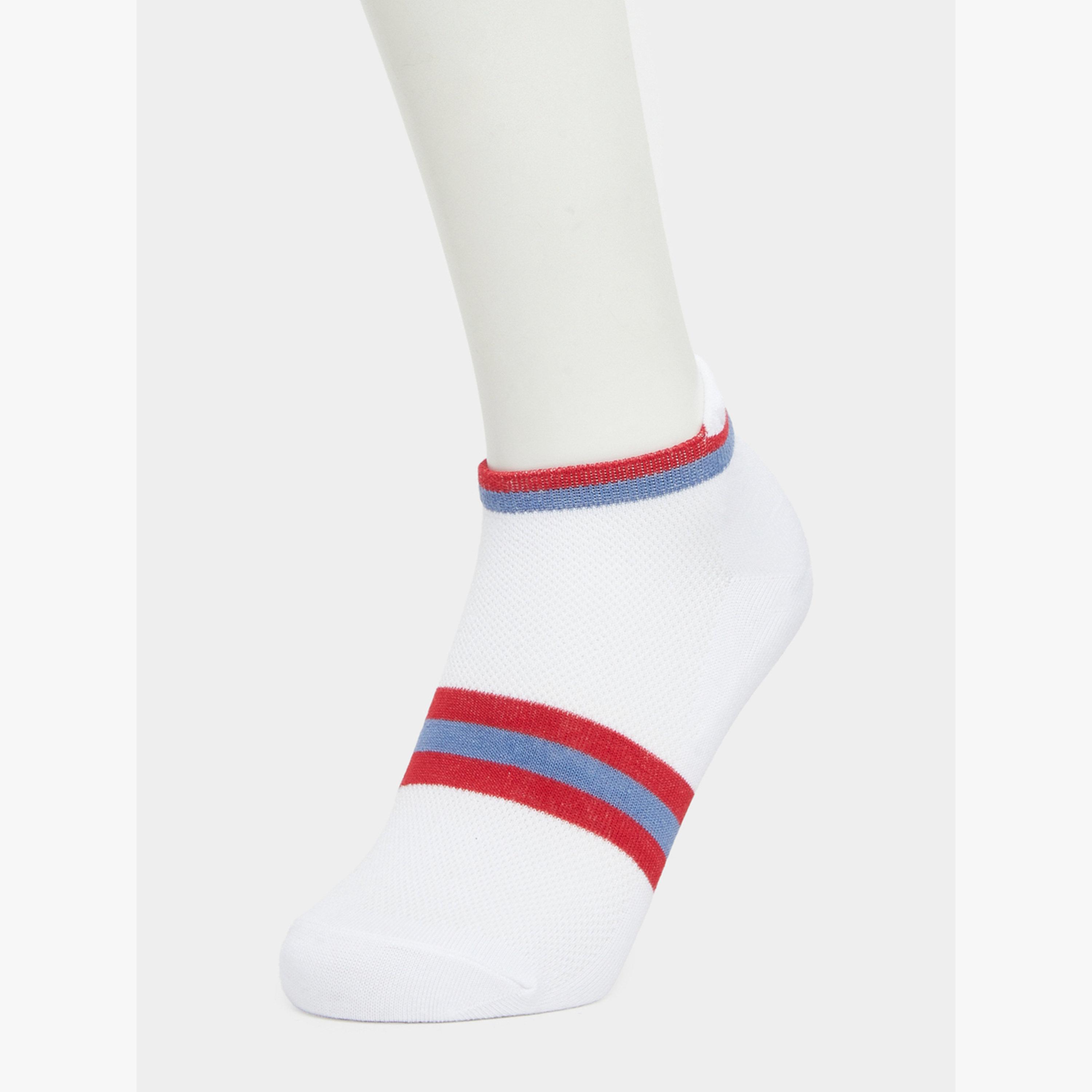 طقم جوارب كاحل بتفاصيل مخططة 3 قطع-men-socks-image-4