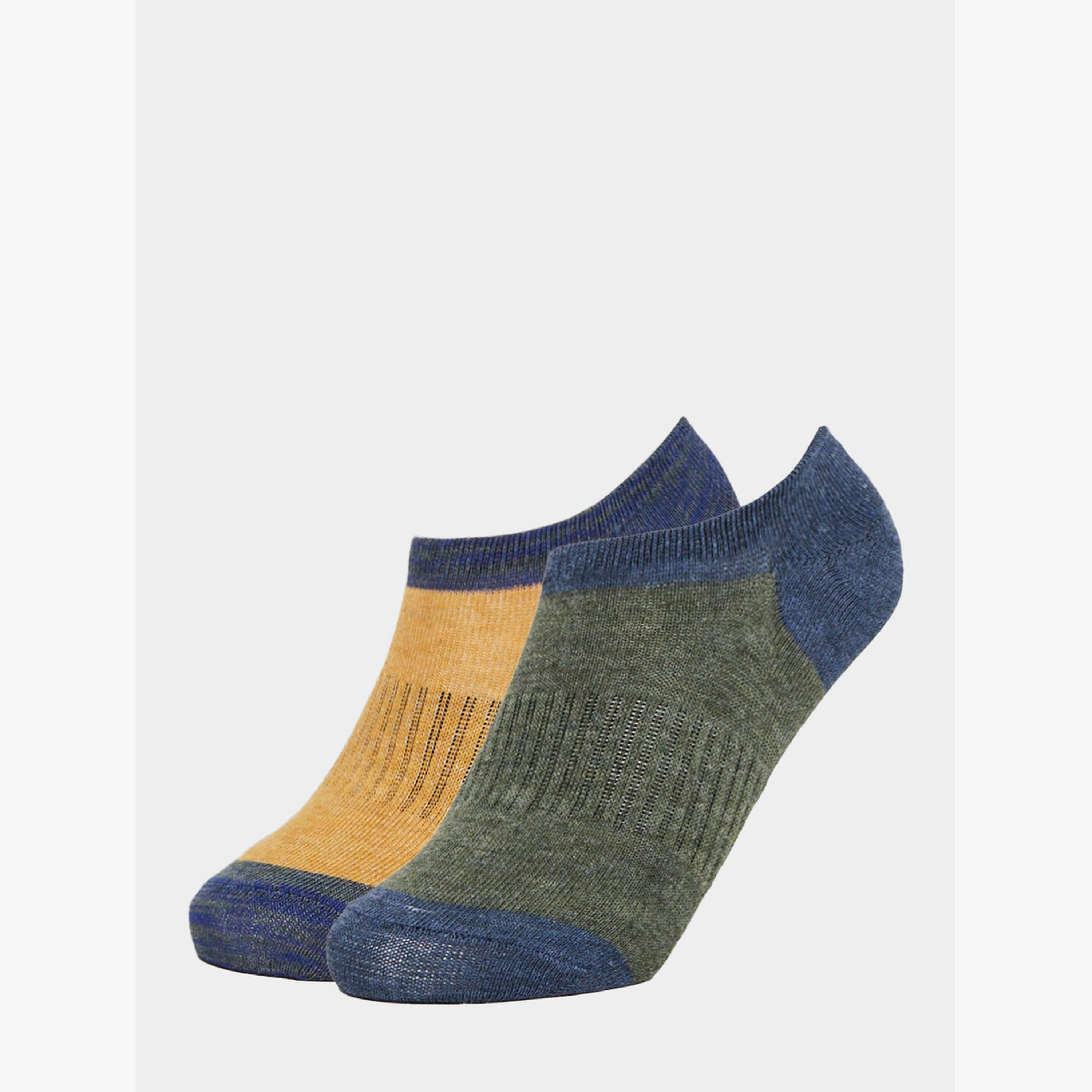 طقم جوارب مخفية بتفاصيل متباينة قطعتين-men-socks-image-1