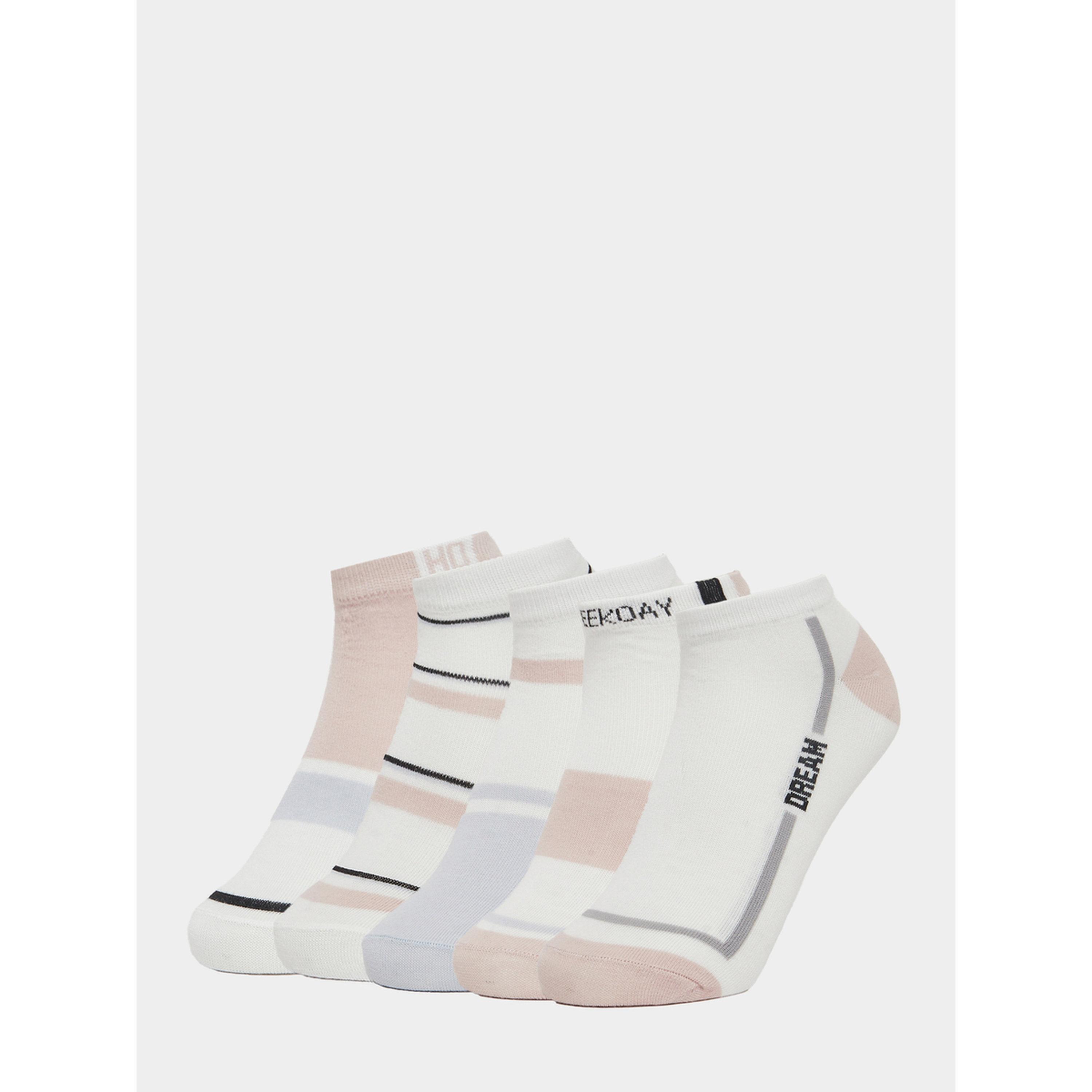 Styli Pack of 5 - Striped Detail Ribbed Cuff Ankle Socks-men-socks-image-1
